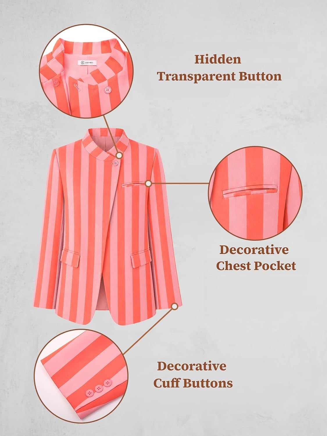 Detalle 1 de Cicy Bell Women's Plaid Blazer