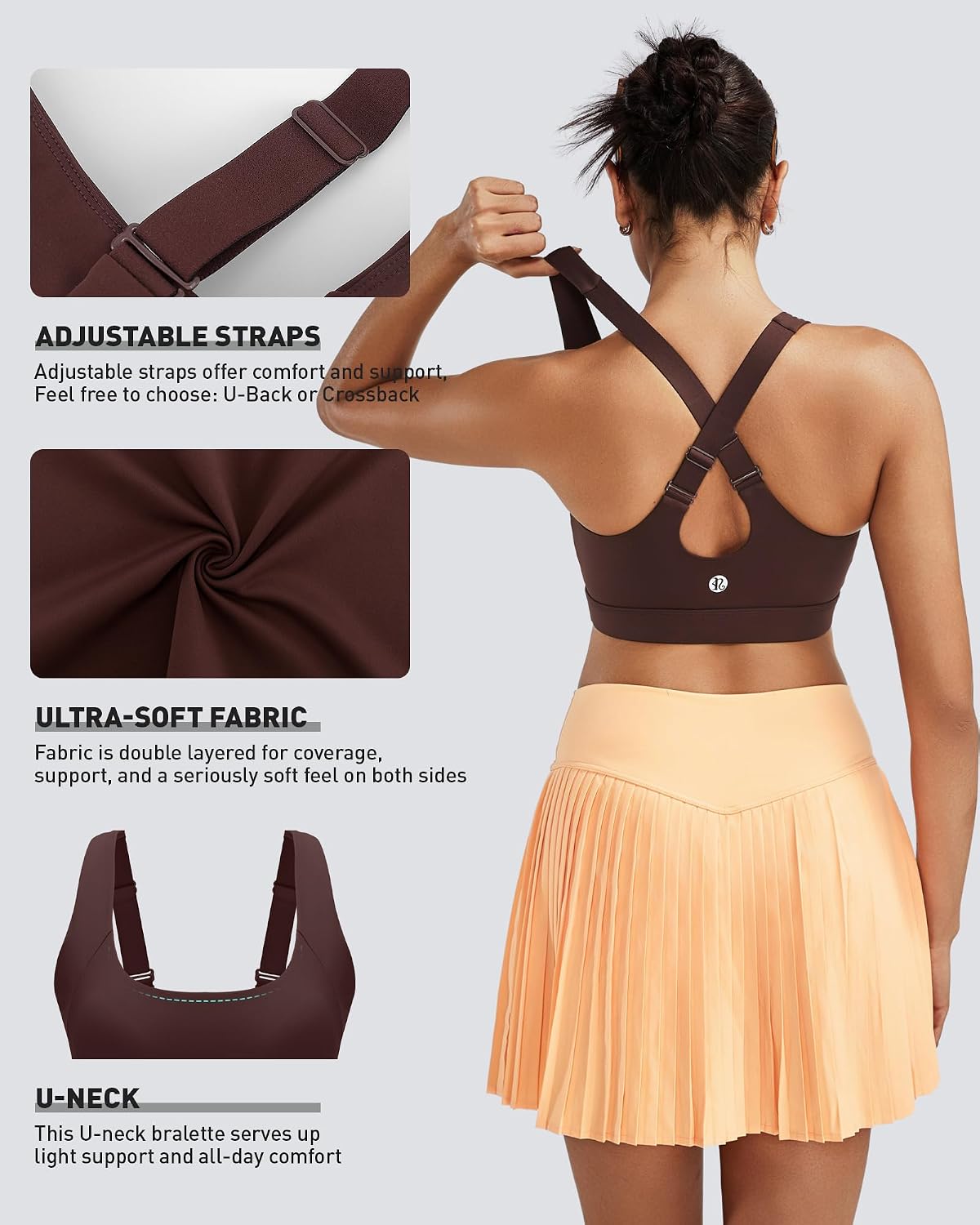 Detalle 2 de RUNNING GIRL Sports Bra with Adjustable Straps