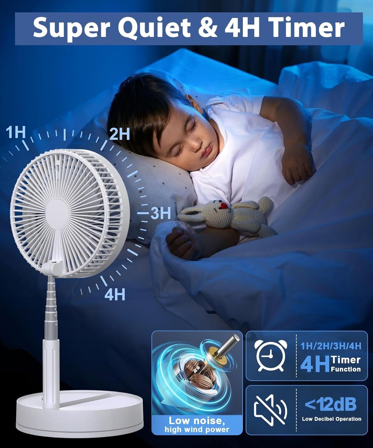 Thumbnail 3 de LBSTP 8.6-Inch Portable Fan with 8000mAh Battery, Remote and 70° Oscillation