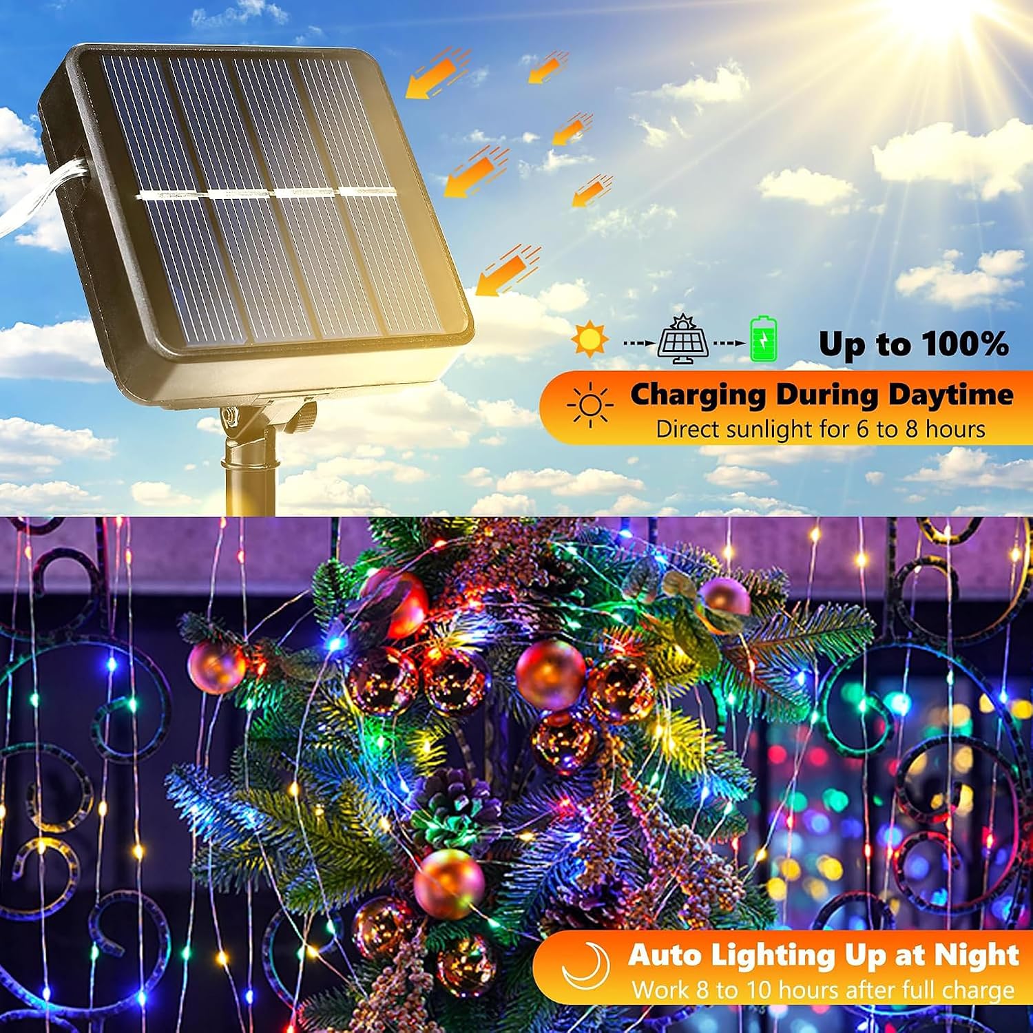 Thumbnail 2 de Joomer 3367b0d2-b065-477d-b90a-aa539db52403 Solar Fairy Lights, 2-Pack, 240 Multicolour LEDs