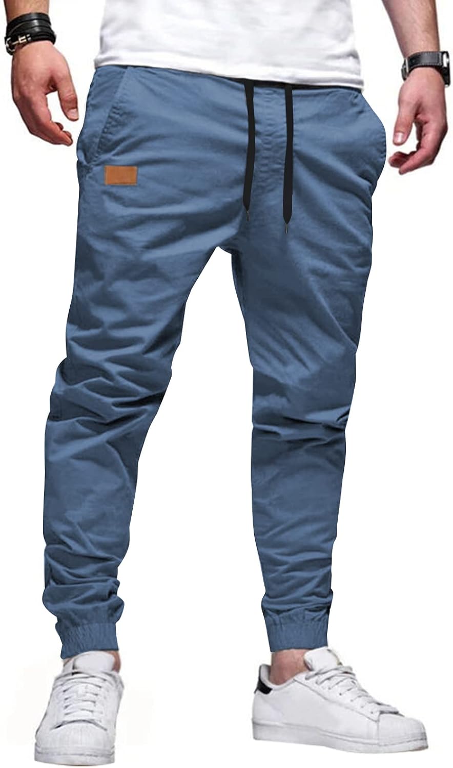 Detalle de JMIERR Men’s Casual Joggers (Cotton Drawstring Chino Cargo Style)