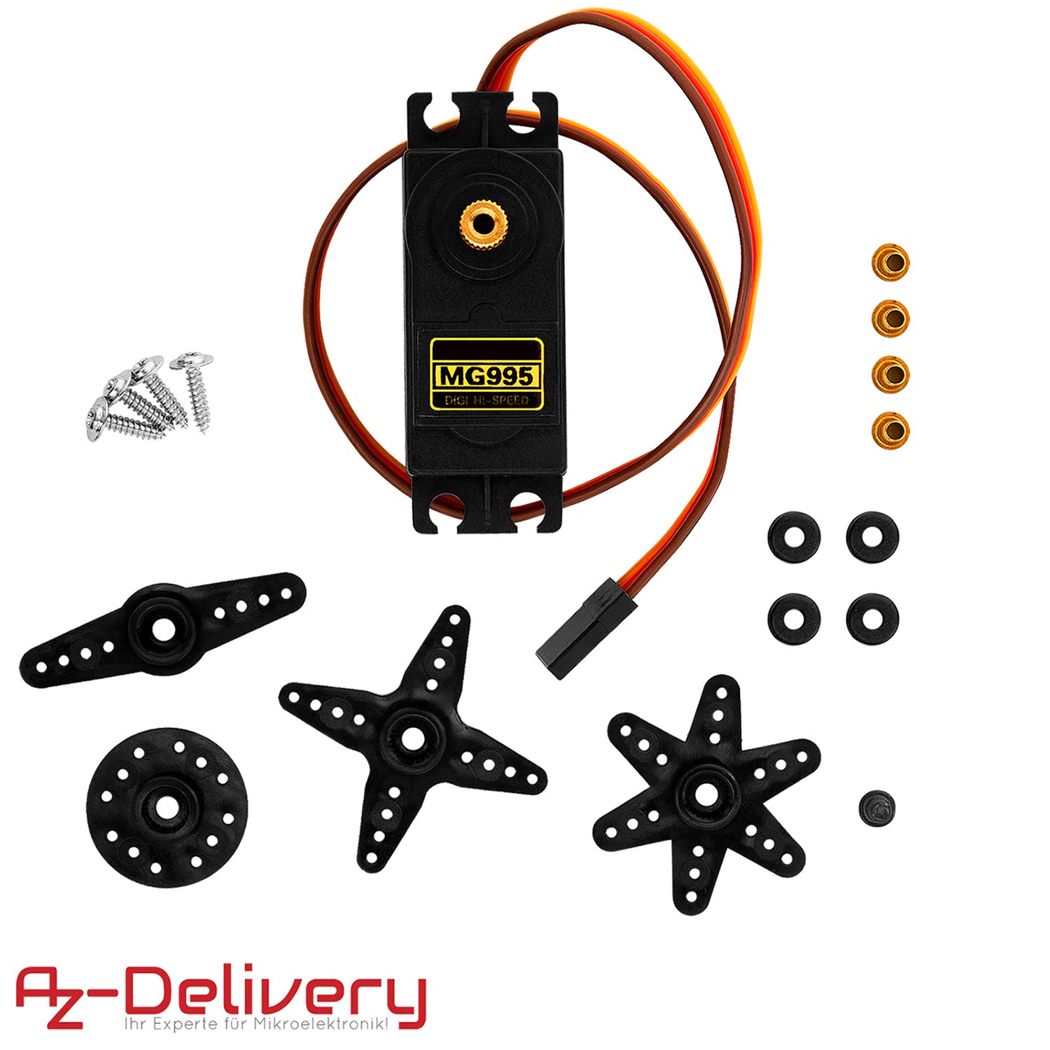 Thumbnail 1 de AZDelivery MG995 micro-servo numérique pour projets RC et robotique, compatible Arduino et Raspberry Pi