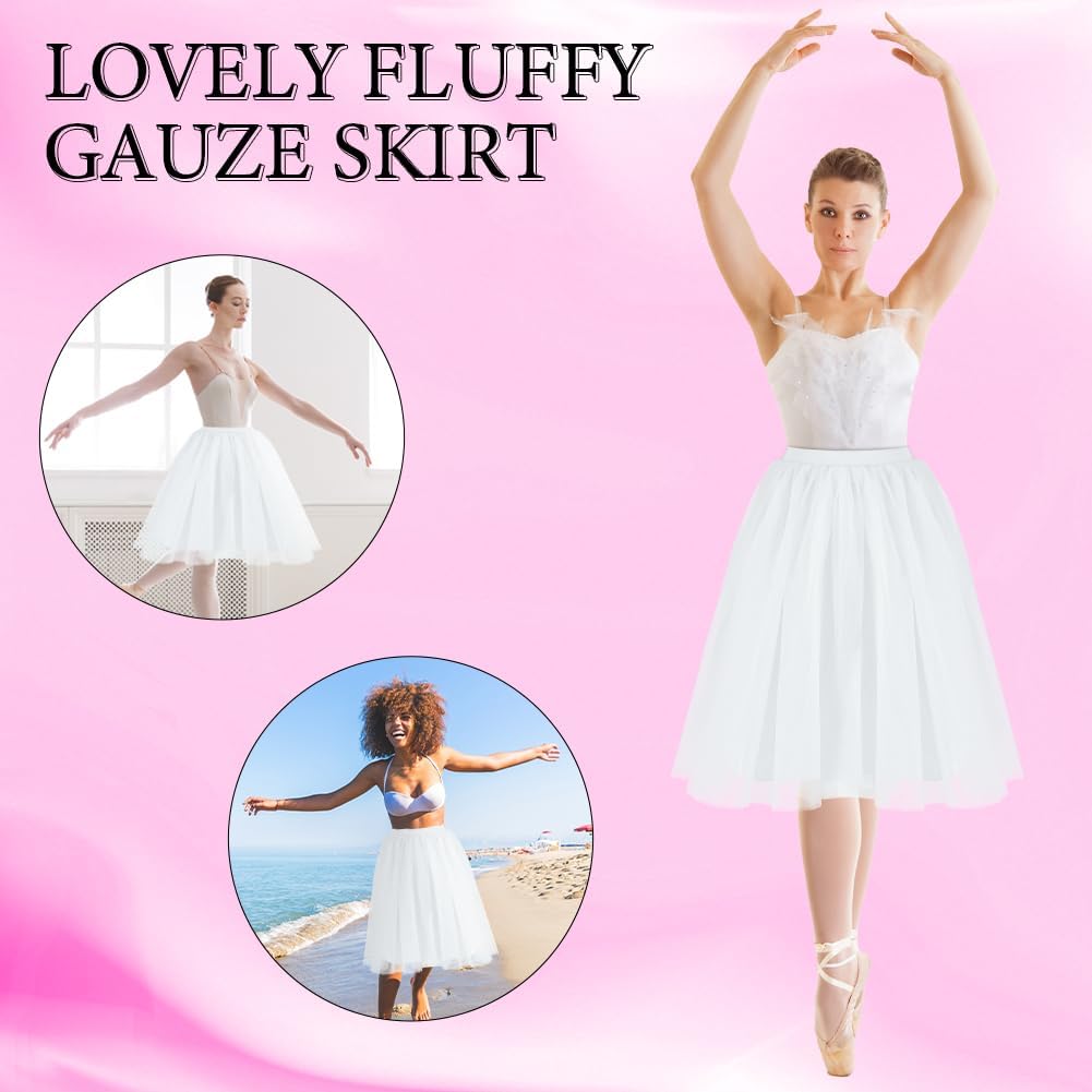Thumbnail 6 de AUYAO korte tutu-rok van tule voor dames, elastische tailleband, 100% polyester