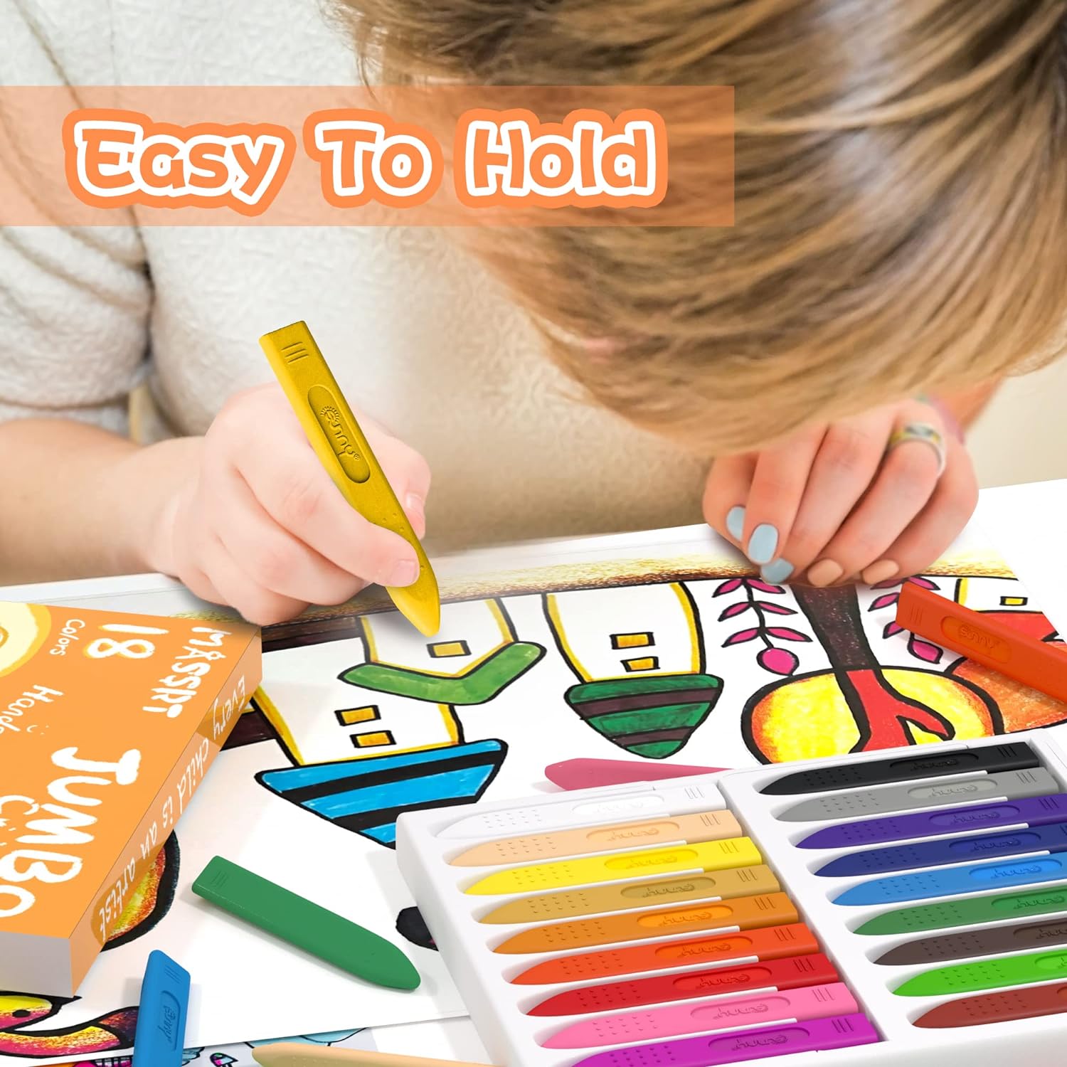 Thumbnail 4 de MASSRT Jumbo Crayons 18 Colours