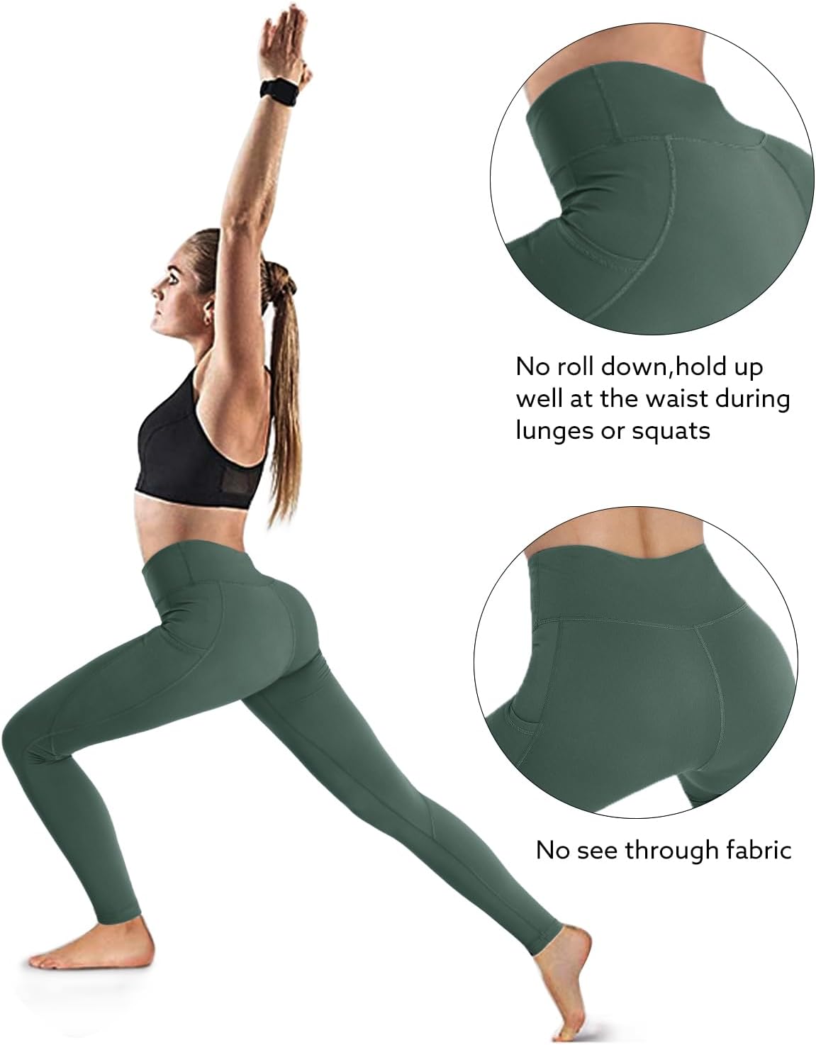 Thumbnail 4 de OUGES Damen Sport Leggings High Waist Yogahose đ§â