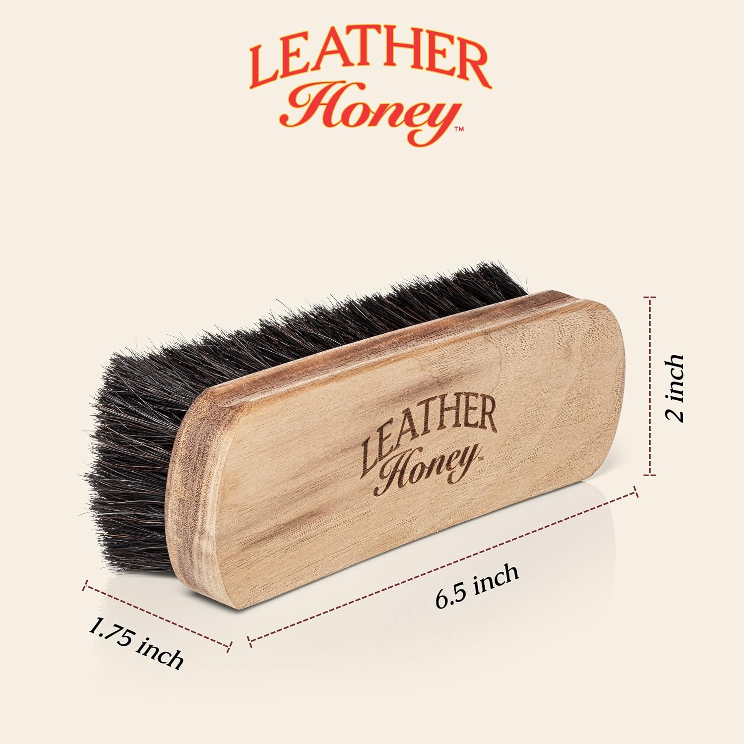 Detalle de Leather Honey LHBRUSH Horsehair Brush for Leather, Vinyl & Shoe Care
