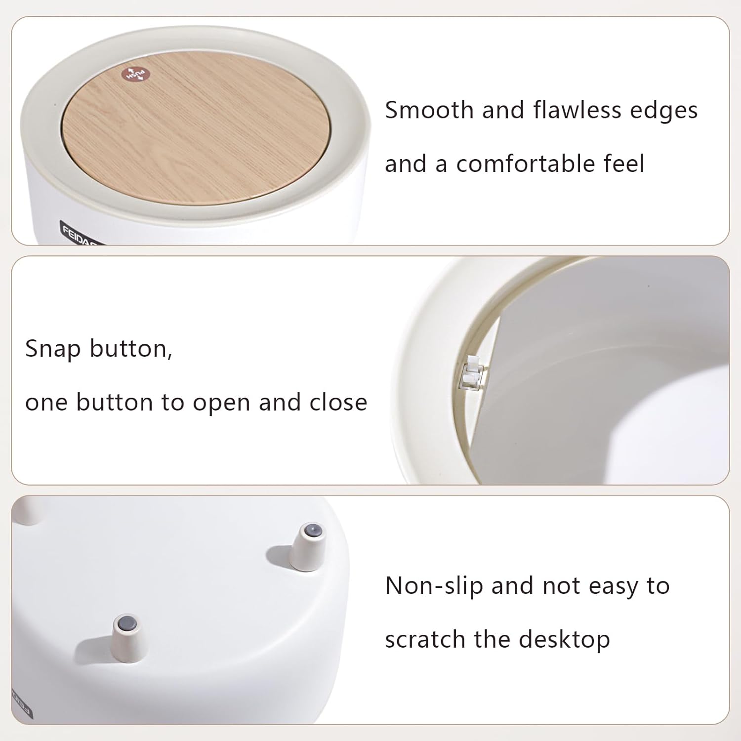 Thumbnail 2 de CRITIVE-S Desk Bin with Press lid – 2L mini desktop dustbin with 3 rubbish bags