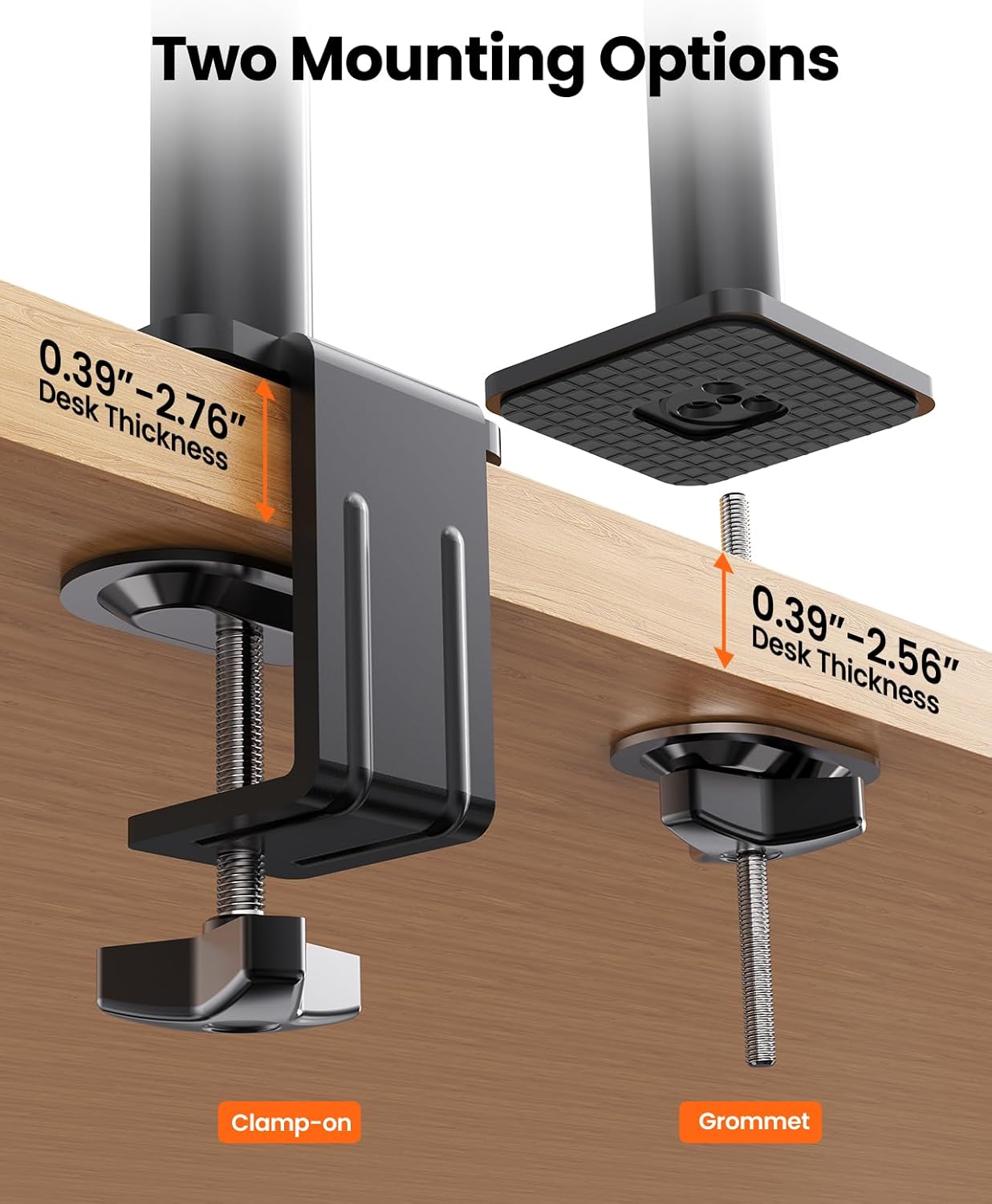 Thumbnail 3 de ErGear Dual Monitor Arm: Adjustable Stacked Vertical Desk Mount for 13"–32" Screens