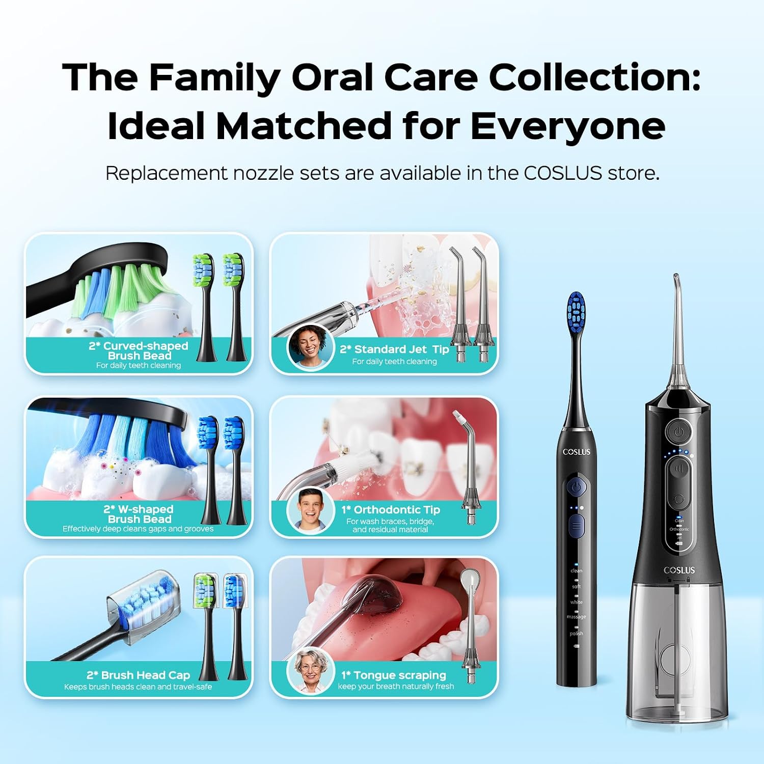 Thumbnail 6 de COSLUS C51C30 Electric Toothbrush with Water Flosser Combo: 2-in-1 Portable Oral Care Kit