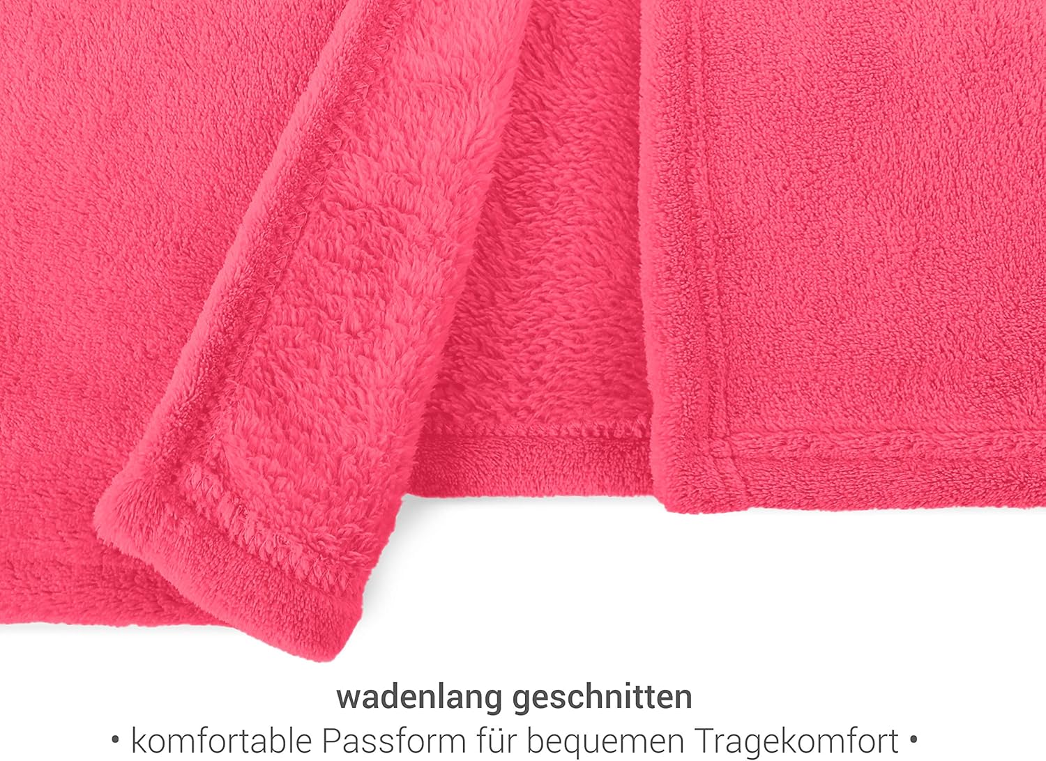 Detalle de Peignoir à capuche en polaire ultra-doux npluseins – 18 couleurs, 5 tailles, longueur mollet, unisexe