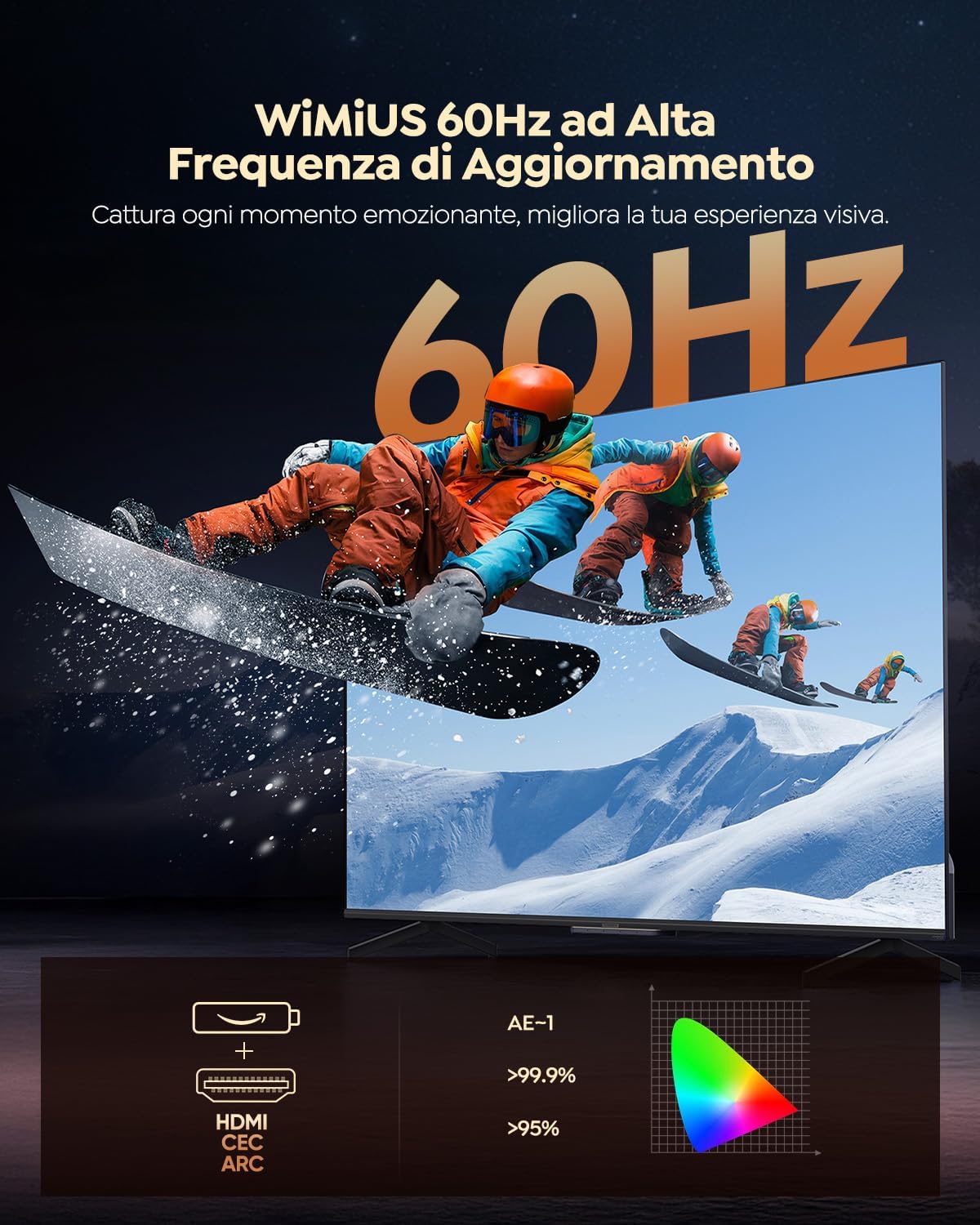 Thumbnail 5 de WiMiUS Proiettore Pro [Netflix incluso/Dolby/Autofocus] Smart 4K, WiFi 6 e Bluetooth 5.2 con auto keystone e zoom 50%