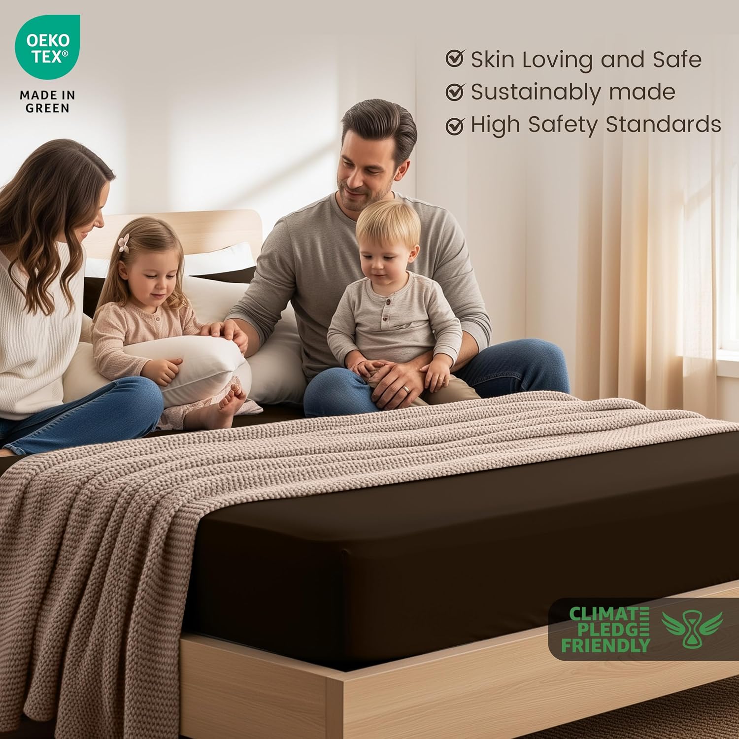 Detalle de Utopia Bedding Fitted Sheet Super King 14 inch