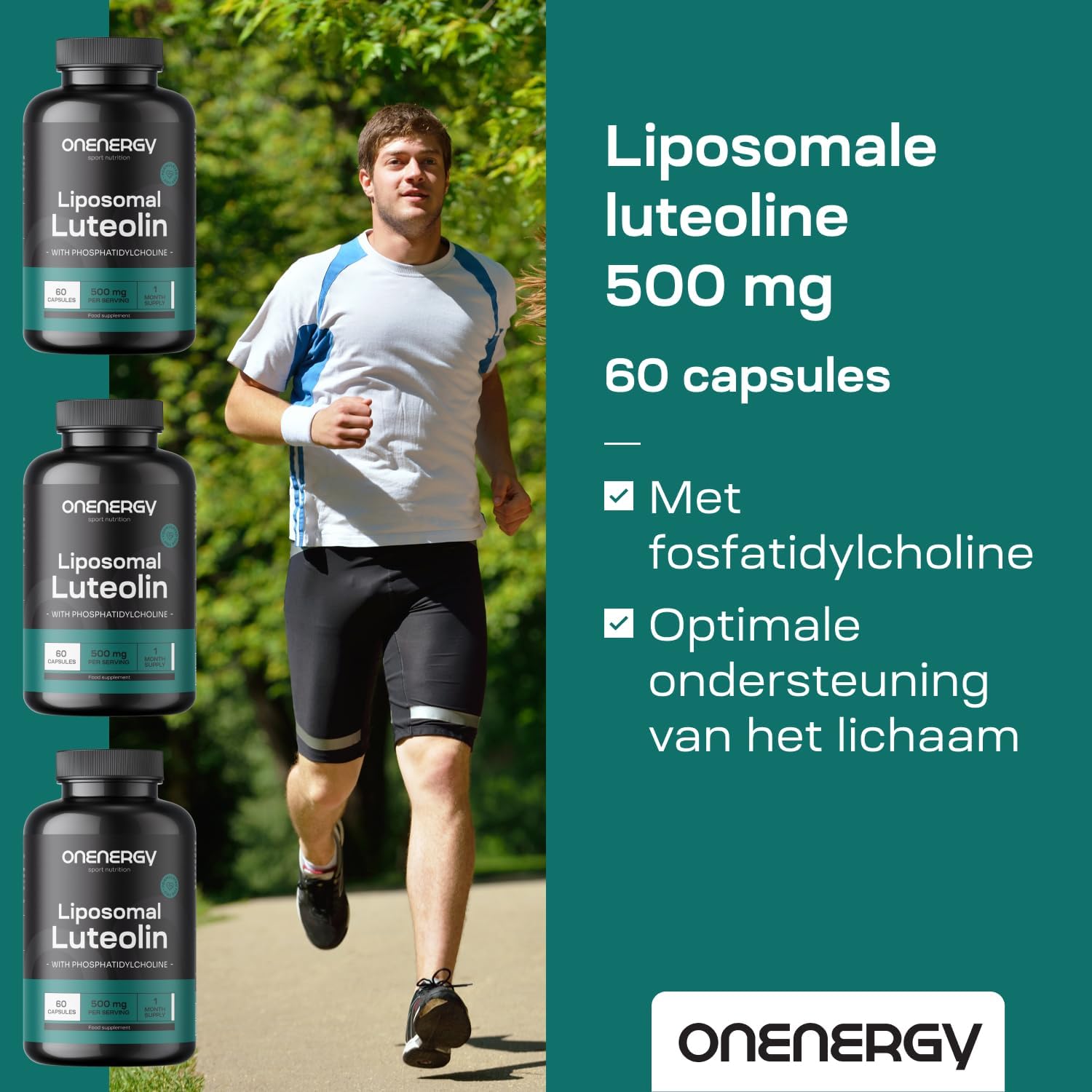 Detalle de OnEnergy liposomale luteoline 500 mg met fosfatidylcholine, 60 capsules