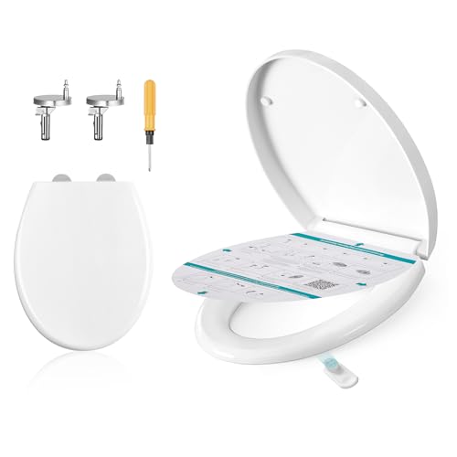 Detalle de SONGMICS Abattant WC Forme O avec frein de chute et poignée – Siège en PP, capacité 300 kg