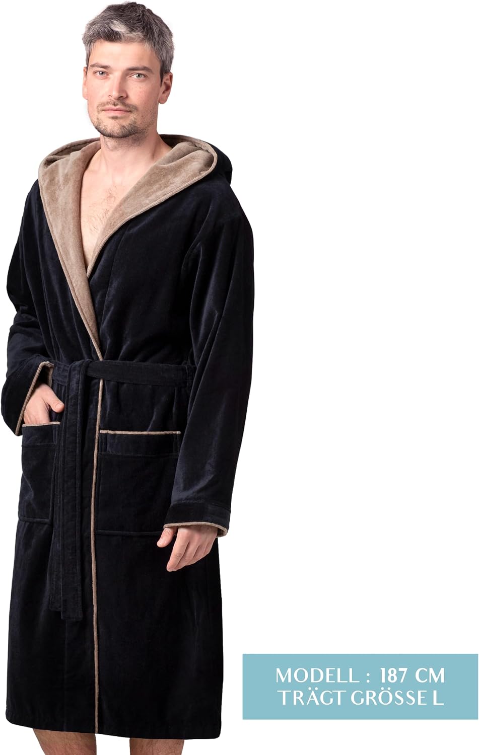 Detalle 1 de Twinzen Bademantel Herren Velour