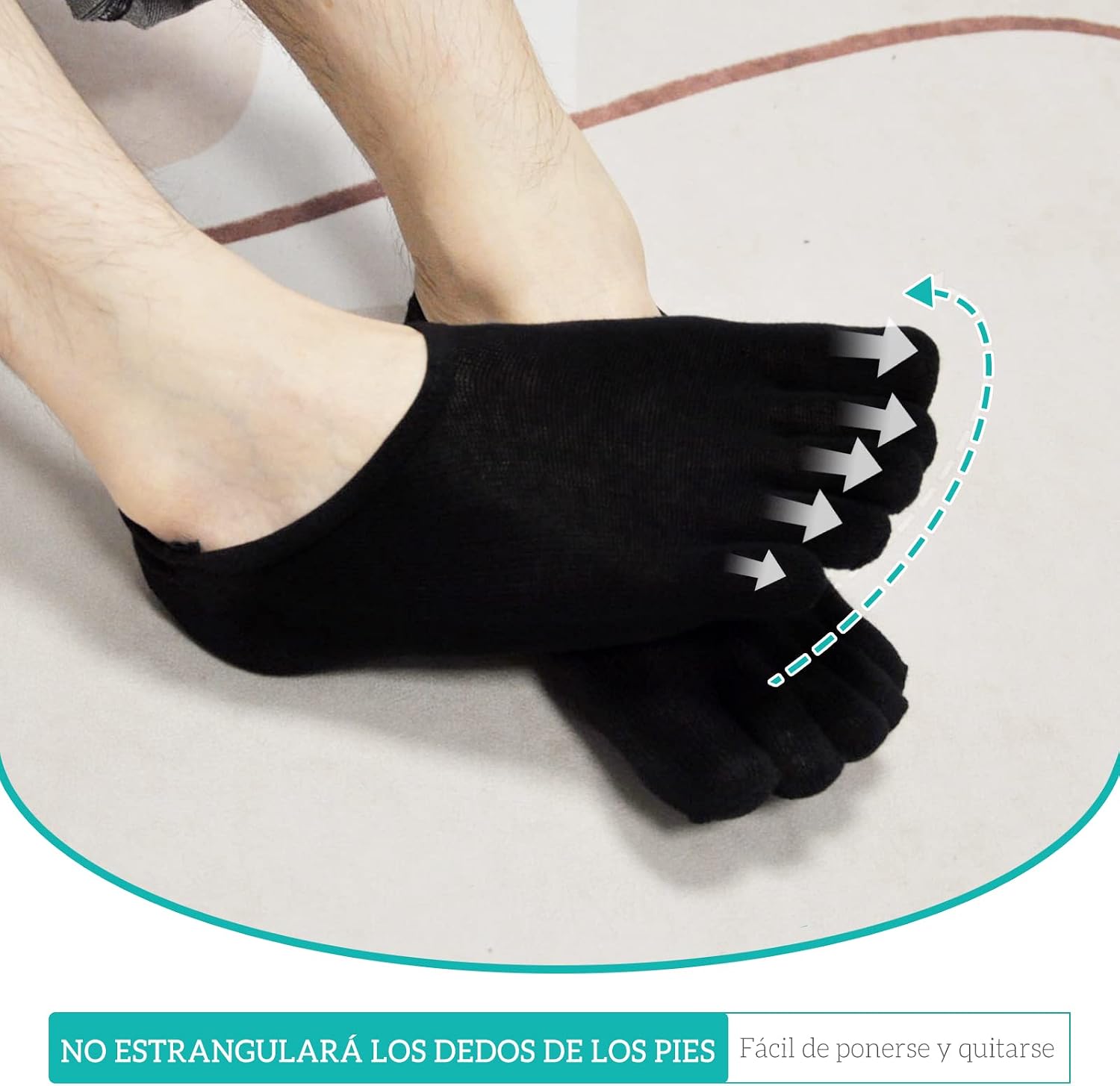 Detalle 2 de PUTUO Calcetines Dedos Hombre 4 Pares