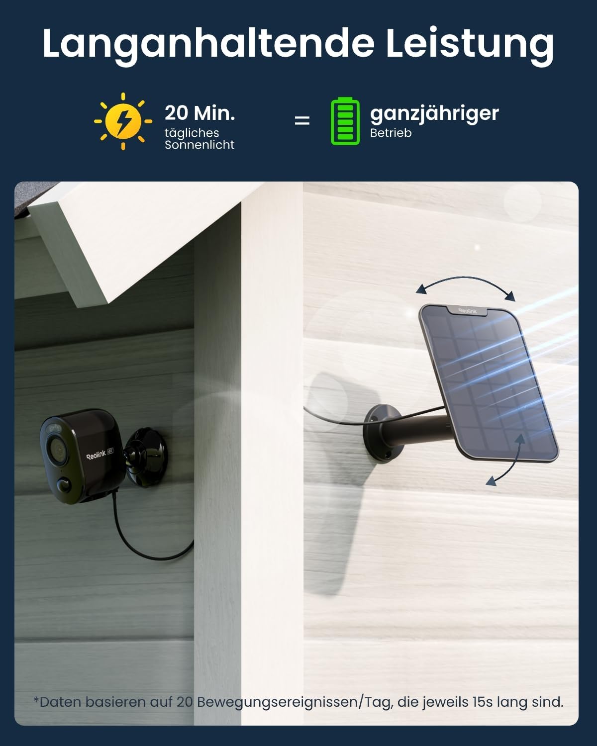 Thumbnail 5 de Reolink Argus 3 Ultra 8MP Solar Überwachungskamera