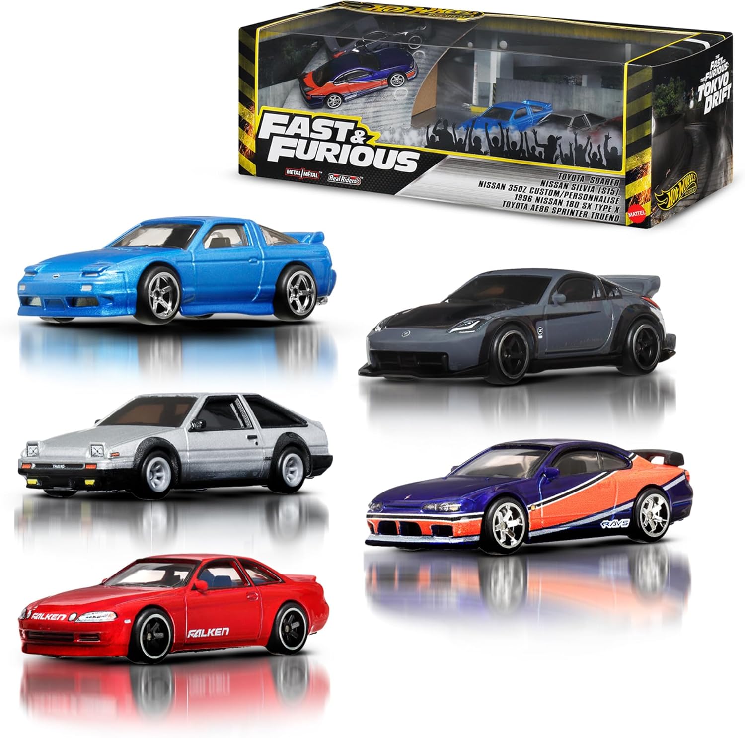 Detalle de Hot Wheels Fast & Furious Tokyo Drift Premiumpaket – 5 Die-Cast 1:64 (JFL99)