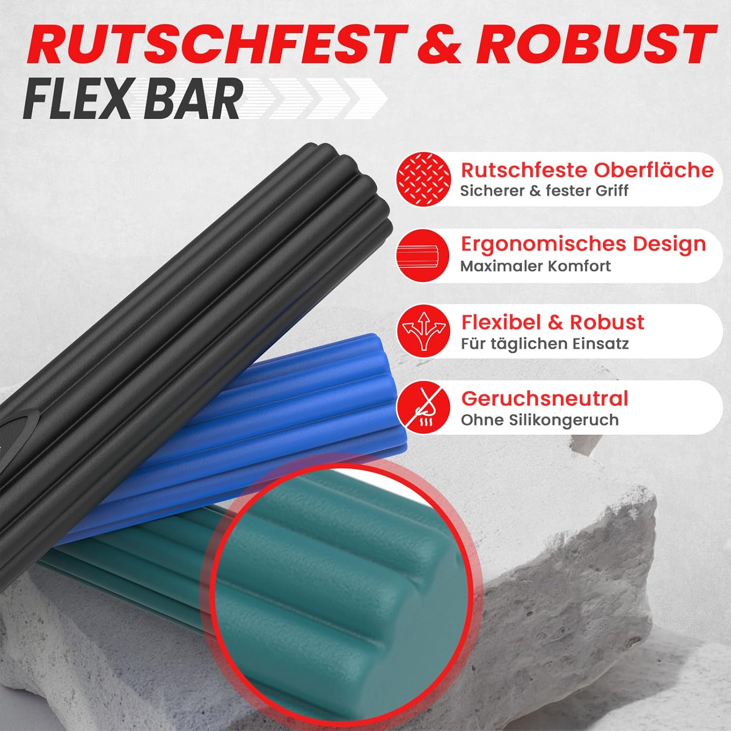 Thumbnail 3 de FUNFLEX Flexible Widerstandsstangen-Set (3 Stärken) für Tennisarm, Griffkraft- und Handtraining