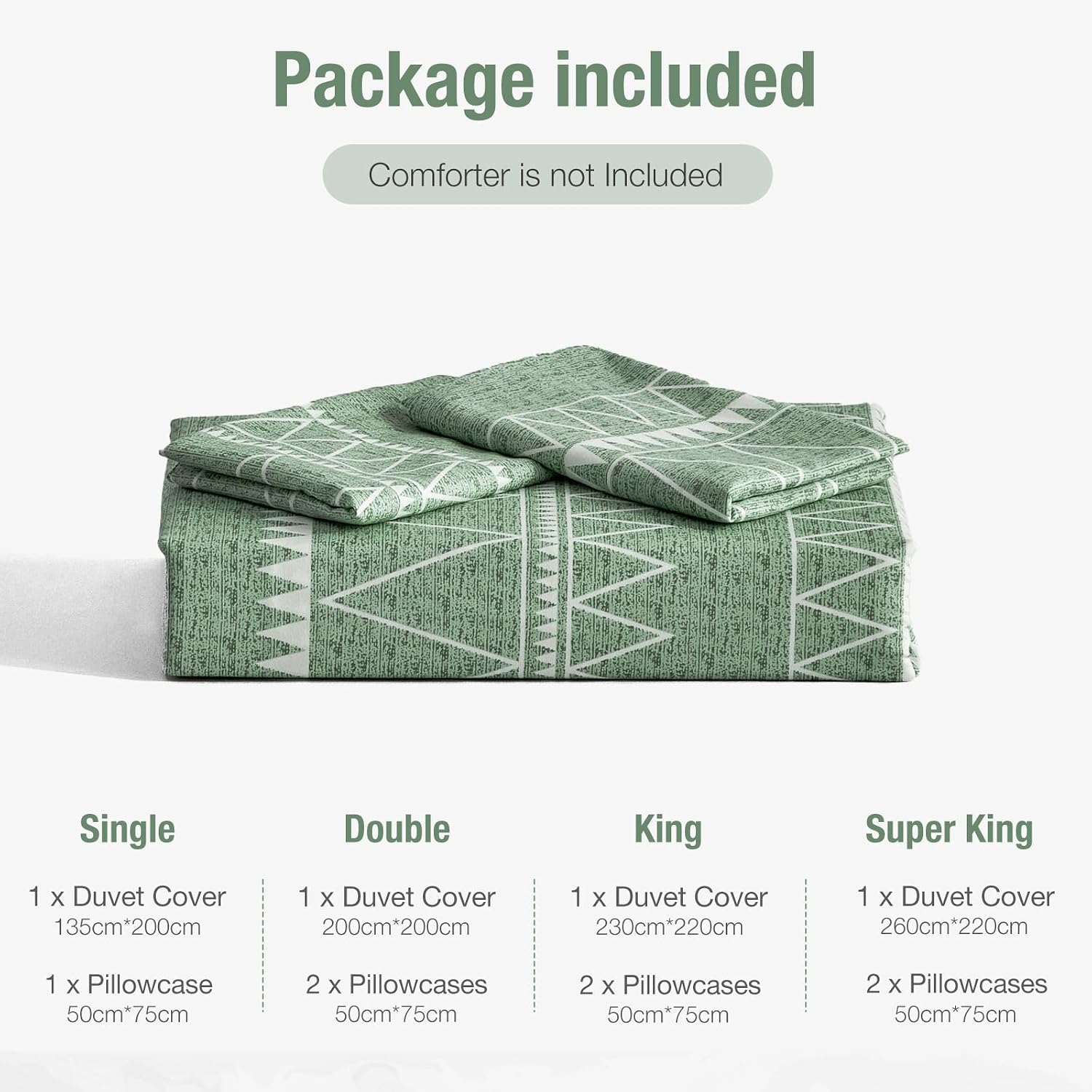 Thumbnail 6 de Lekesky Double duvet set 200x200 cm sage