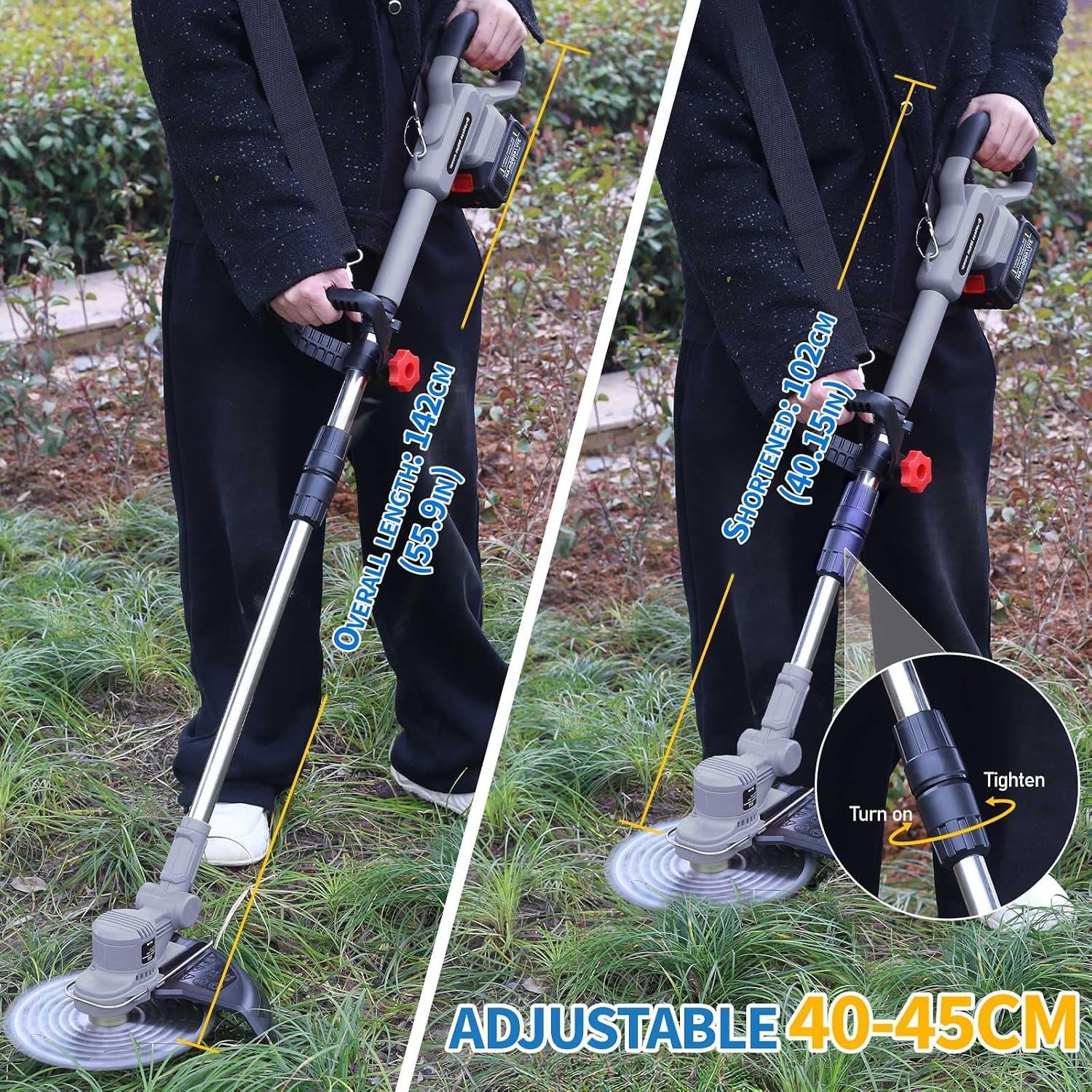 Thumbnail 4 de Fiutazge HY-08 accu-bosmaaier 4-in-1, 21 V met draaibare kop