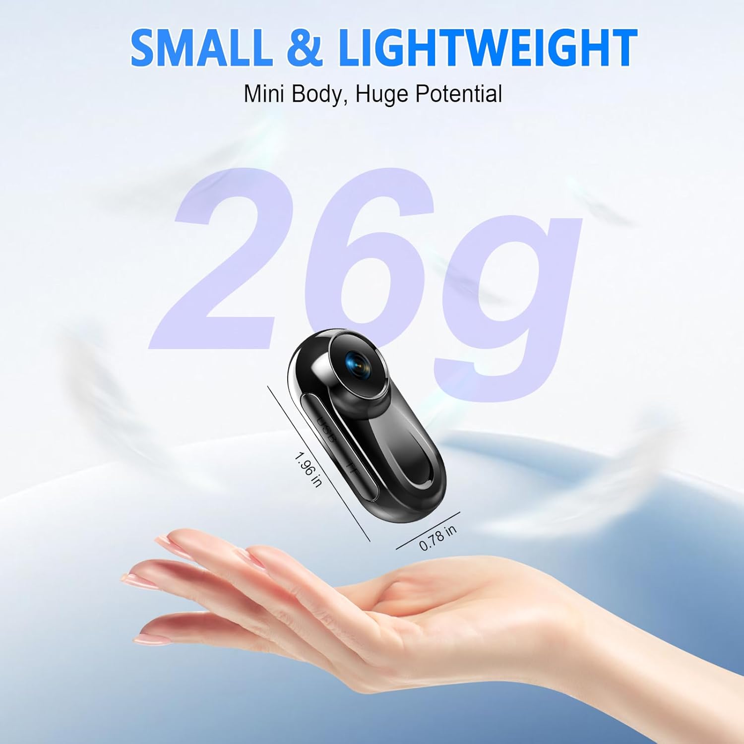 Thumbnail 2 de Thumb Action Camera 1080P 512GB mini body camera with magnetic 360° clip