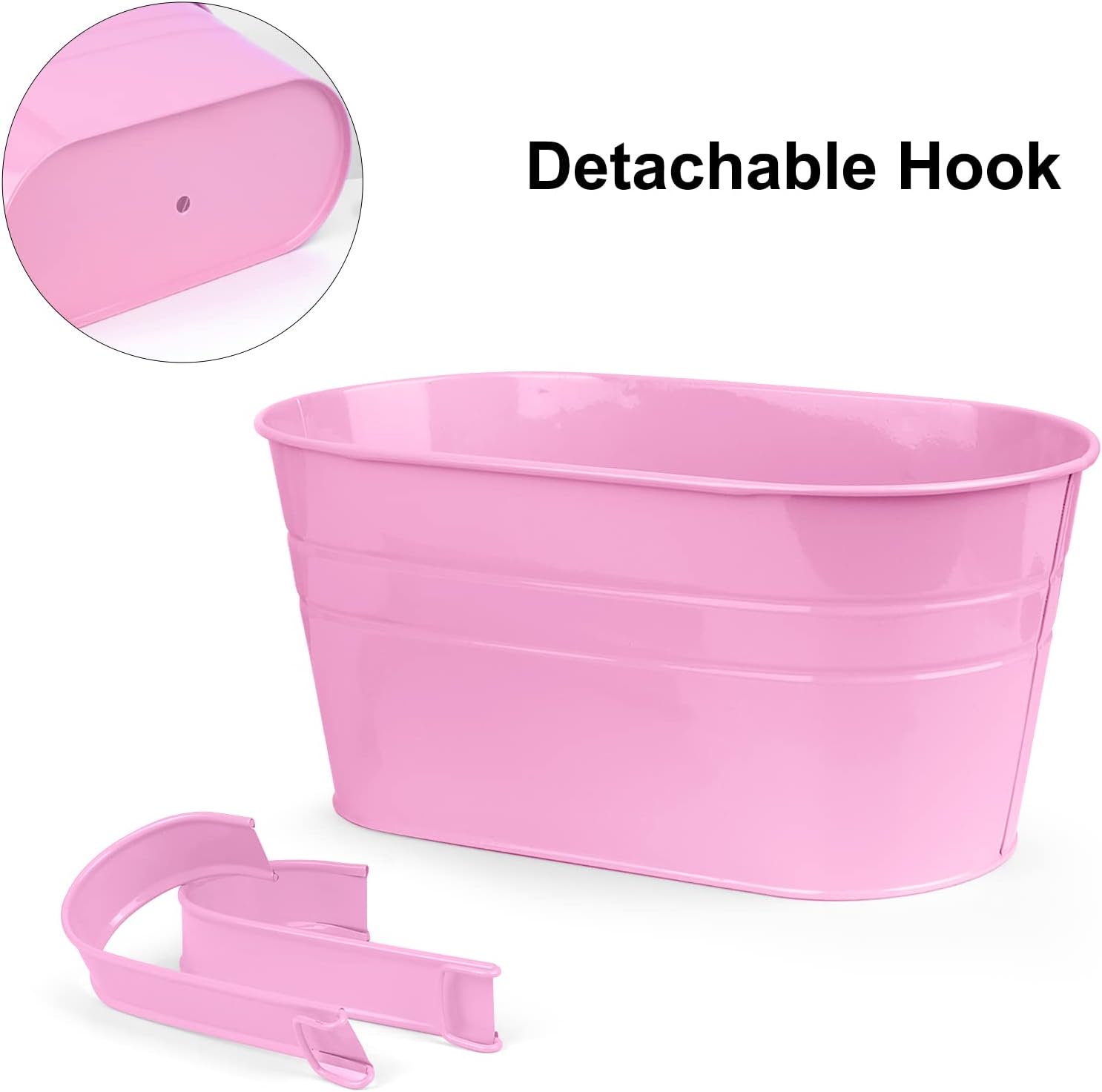 Thumbnail 2 de RIOGOO Hängeblumentöpfe aus Eisen (8er-Set, abnehmbare Haken) für Balkon & Wand – mittlere Größe