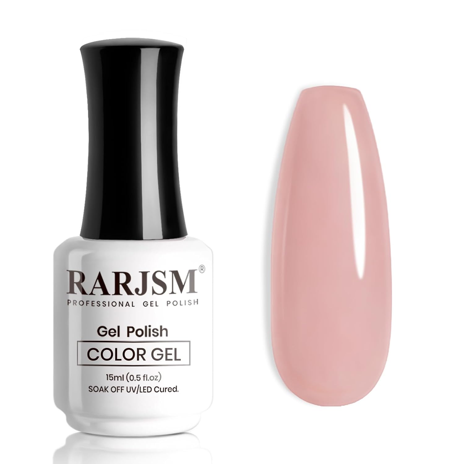 Detalle de RARJSM Nude Jelly Gel Nail Polish (Gray Mauve Pink Neutral Skin Tone) — Sheer Pink 15ml, UV/LED Cured, Home Salon DIY