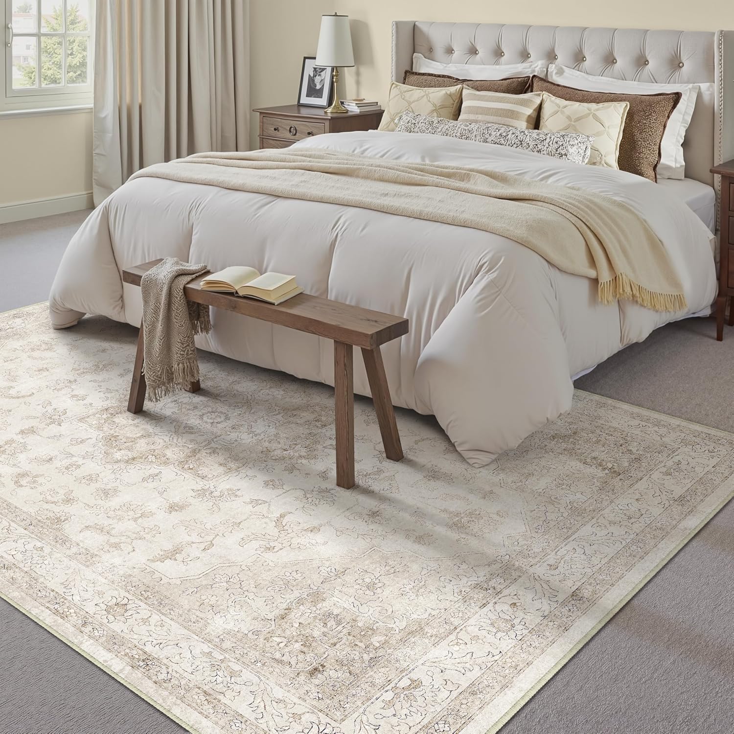 Thumbnail 2 de Tapis PureCozy Vintage 200x300 cm beige avec envers antidérapant