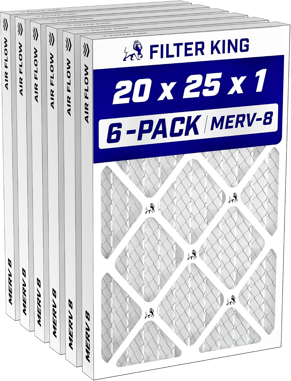 Detalle de Filter King FKFB20X25-6 MERV 8 Pleated AC and Furnace Air Filters, 6-Pack