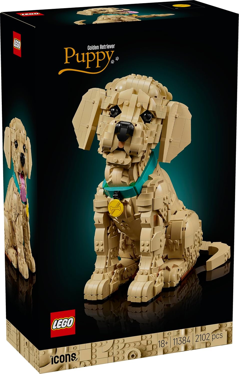Detalle 1 de LEGO Icons 11384 Golden Retriever Welpe – 3D-Modellbau für Erwachsene mit beweglichen Teilen