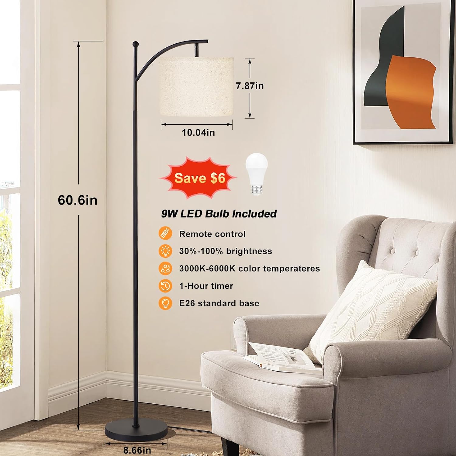 Detalle 2 de Floor Lamp, 60-inch