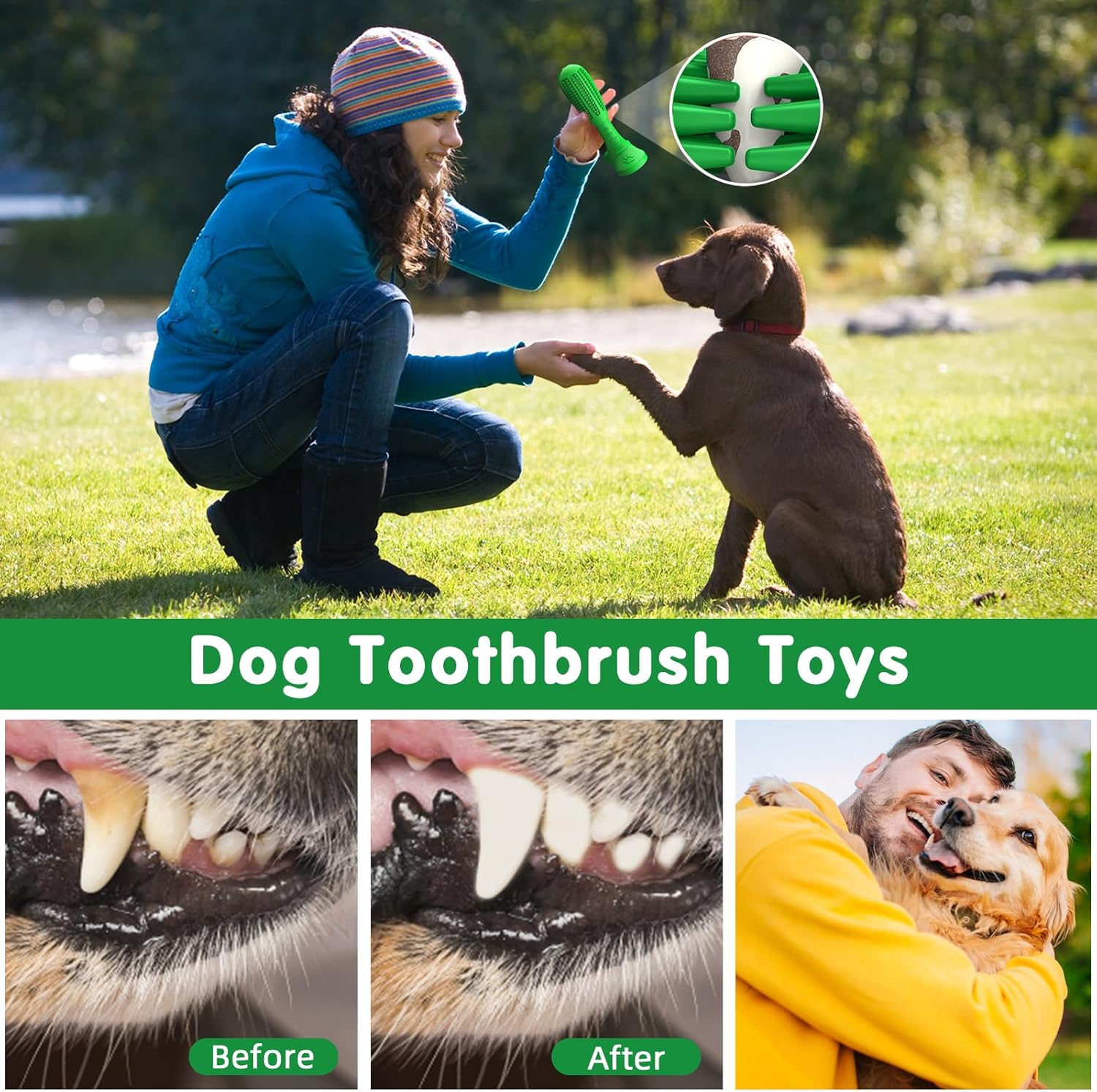 Thumbnail 5 de HETOO Natural Rubber Dog Grinding Rod – dental chew & toothbrush toy for large dogs