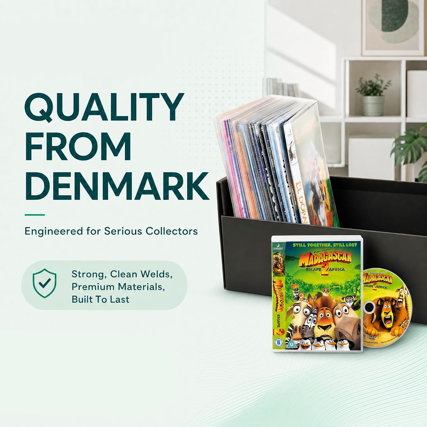 Thumbnail 6 de Tarifold DVD Storage Sleeves with Secure Flap (Pack of 100) — Durable 120-Micron Polypropylene, Made in Denmark