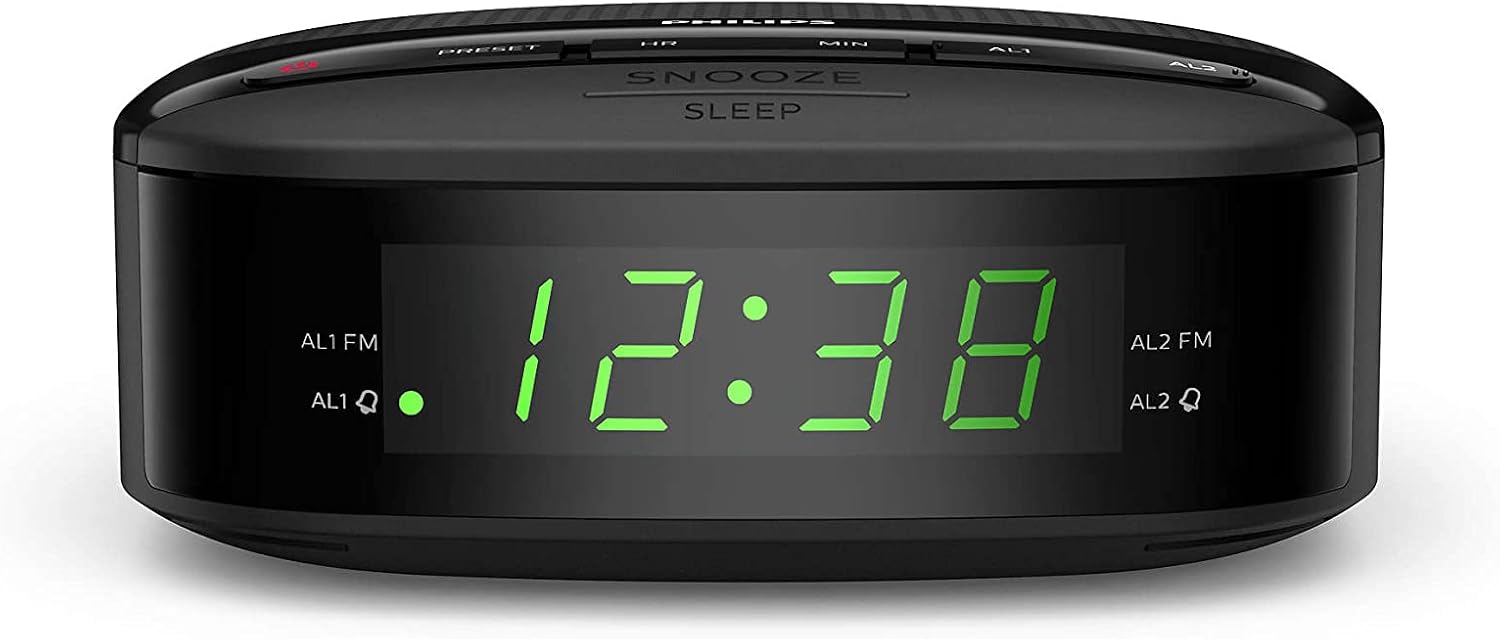 Detalle de Philips R3205/12 : Radio-réveil FM compact avec double alarme et batterie de secours