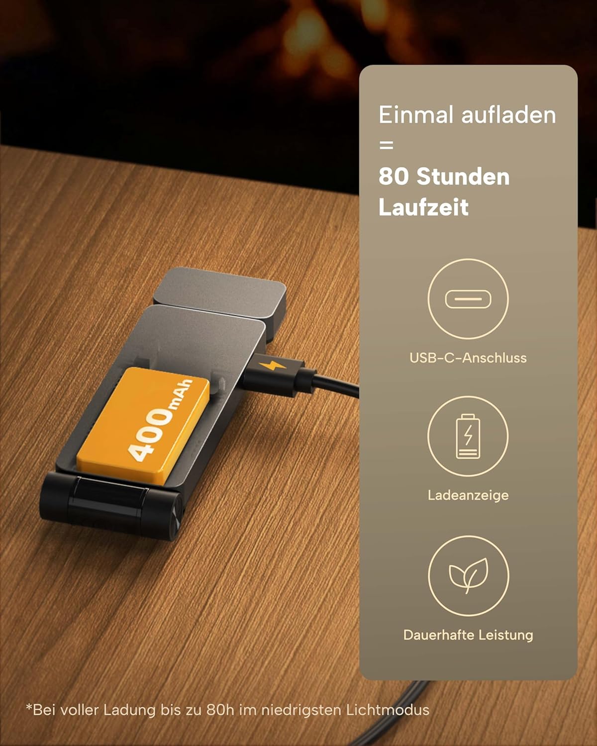 Thumbnail 4 de 86lux Leselampe Buch Klemme: Wiederaufladbare LED-Buchlampe zum Lesen im Bett