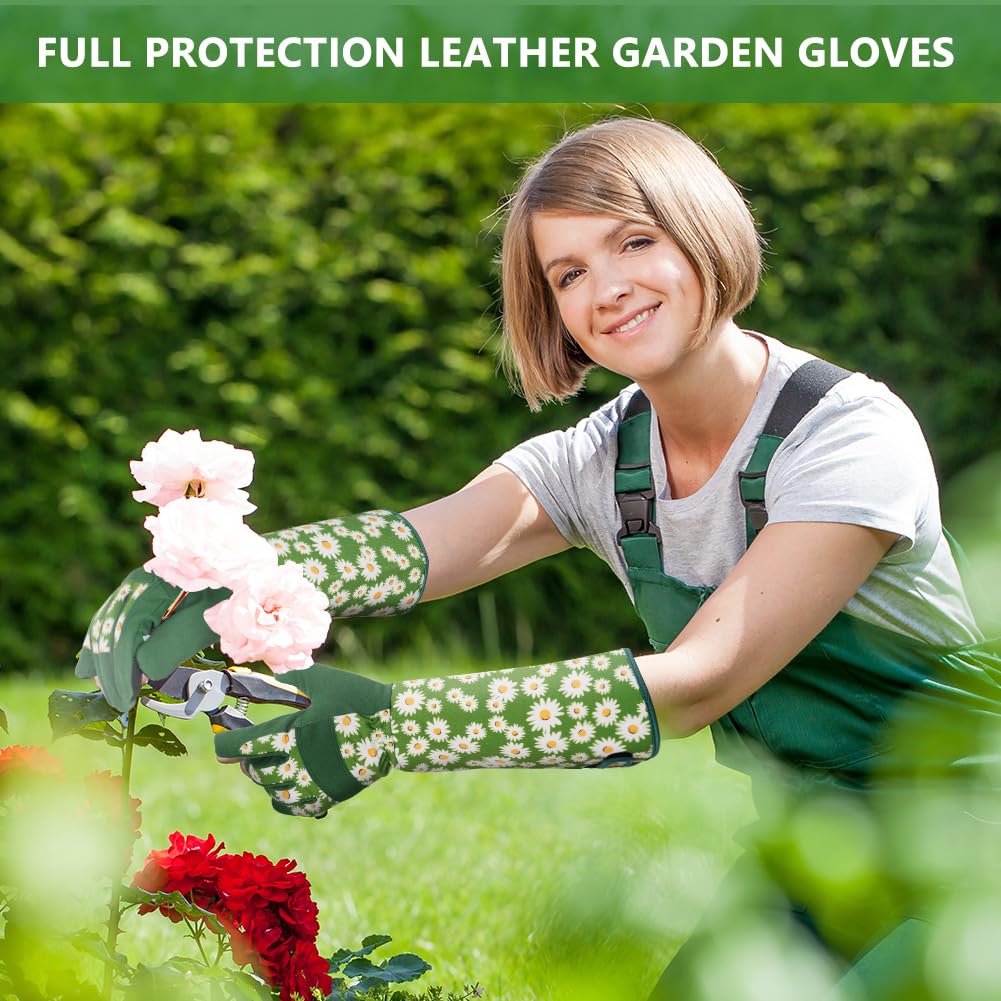 Thumbnail 5 de Ainiv Long Gardening Gloves for Women (Green Thorn Proof) – Protective lightweight gardening gloves, Large