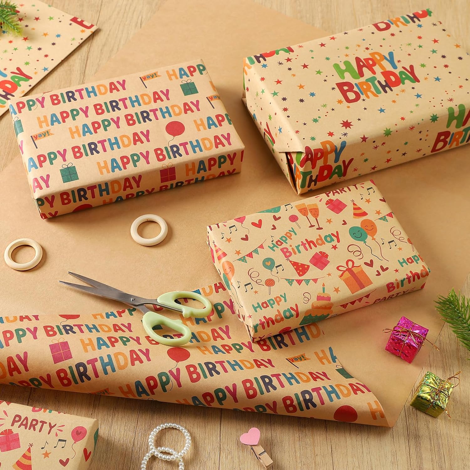 Thumbnail 2 de Birthday Wrapping Paper: Happy Gifts Wrapping for Men, Women & Kids – 50 x 70 cm, 8 Sheets