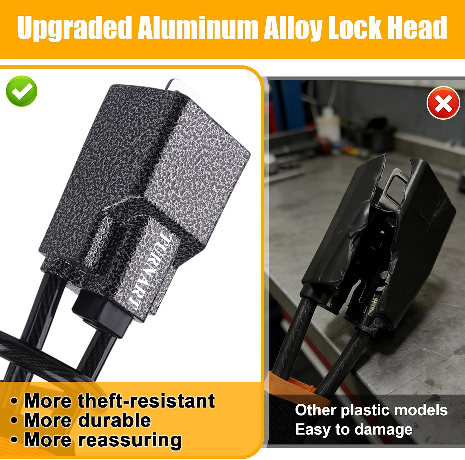 Detalle 2 de TURNART Steering Wheel Lock: Universal Anti‑Theft Device for Most Vehicles