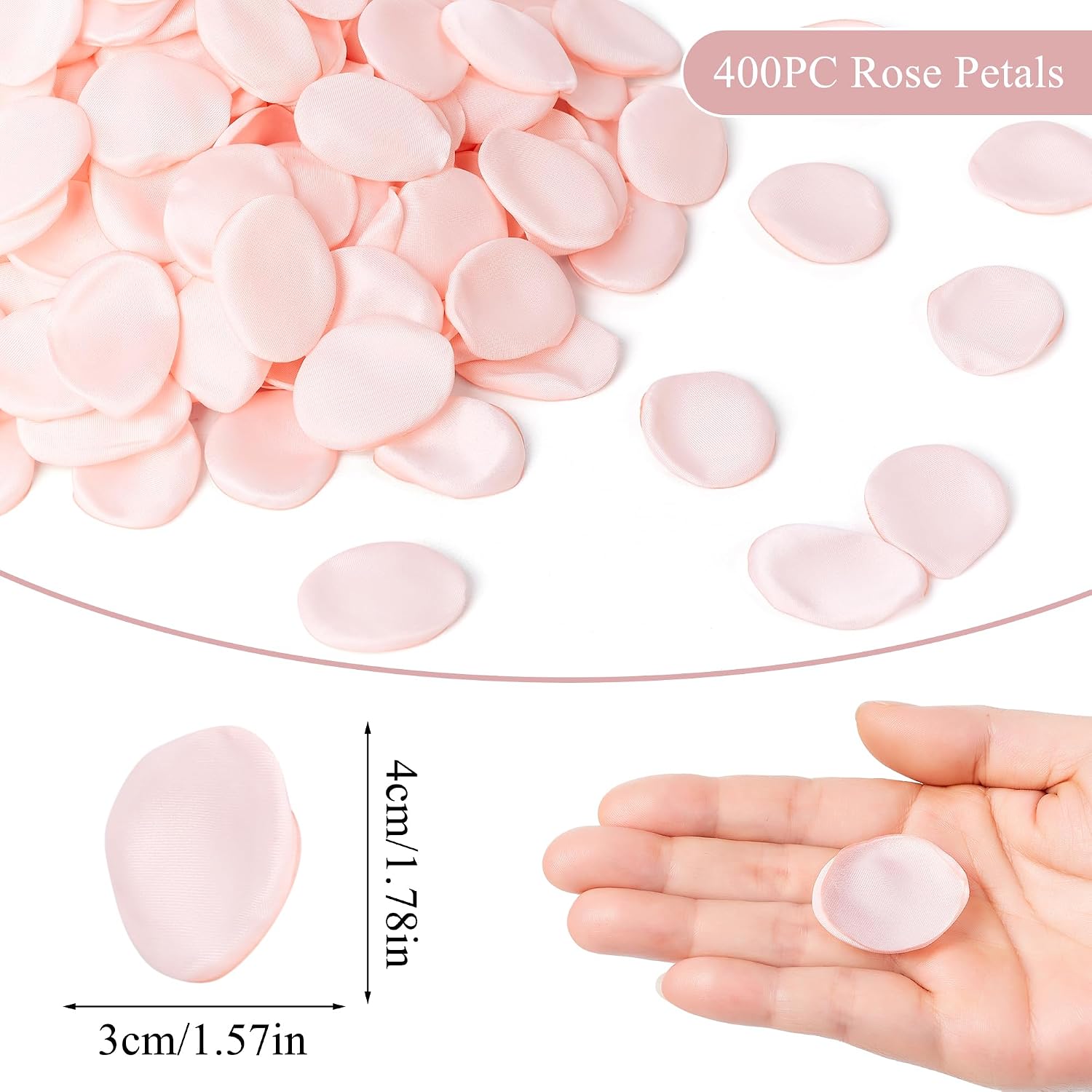 Detalle de XIANNVXI Light Red Pink Rose Petals Pettles – 400 Silk Rose Petals for Romantic Decor