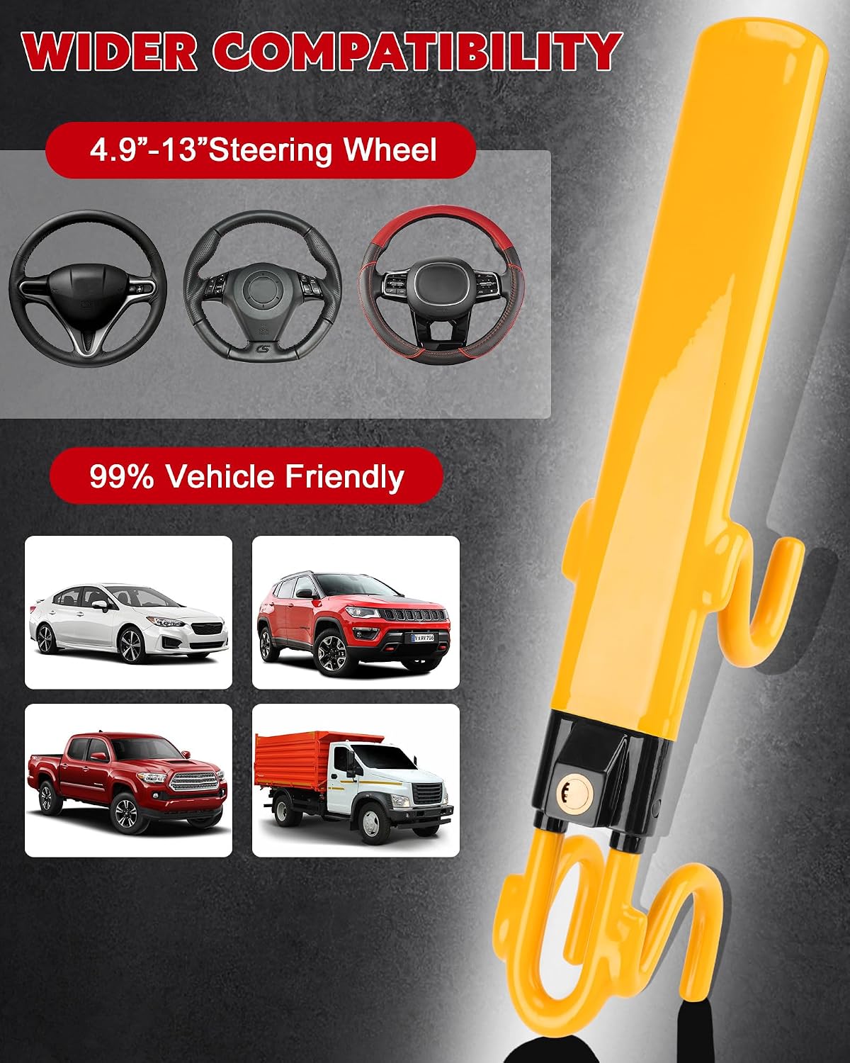 Thumbnail 4 de Tevlaphee Steering Wheel Lock, Yellow