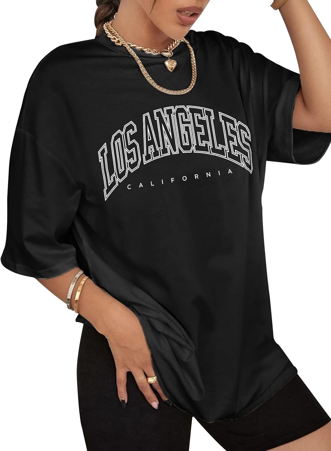Thumbnail 1 de Niwicee Damen T-Shirt – Lose Rundhals Baumwolle, sommerliches Basic Top