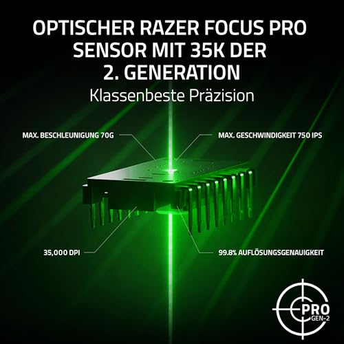 Detalle de Razer Basilisk V3 Pro 35K – kabellose ergonomische Gaming-Maus mit 13 Tasten und Chroma RGB