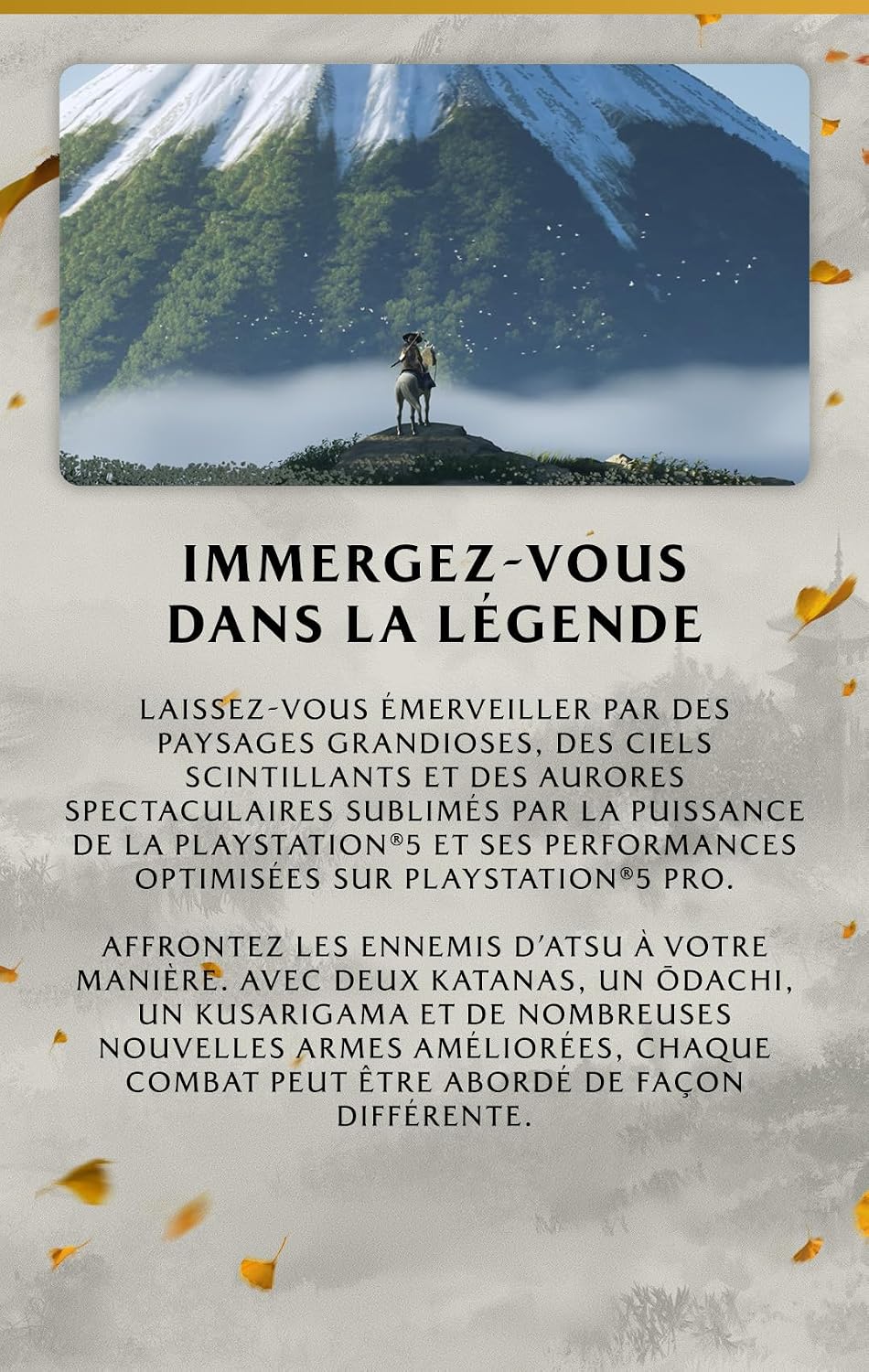 Detalle de Ghost of Yōtei sur PS5 Pro – Version physique (CD) en français