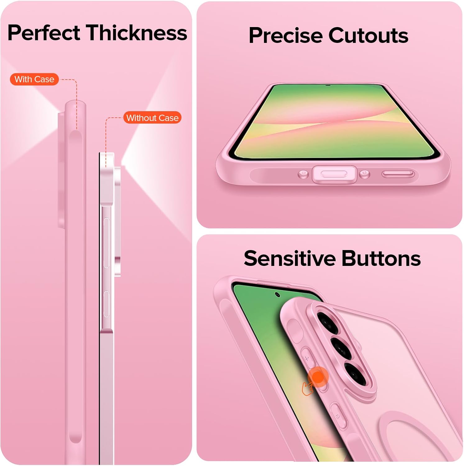Thumbnail 5 de ivoler 3‑in‑1 Magnetic Case for Samsung Galaxy A56 5G with 2 Pack Screen Protectors (Pink)