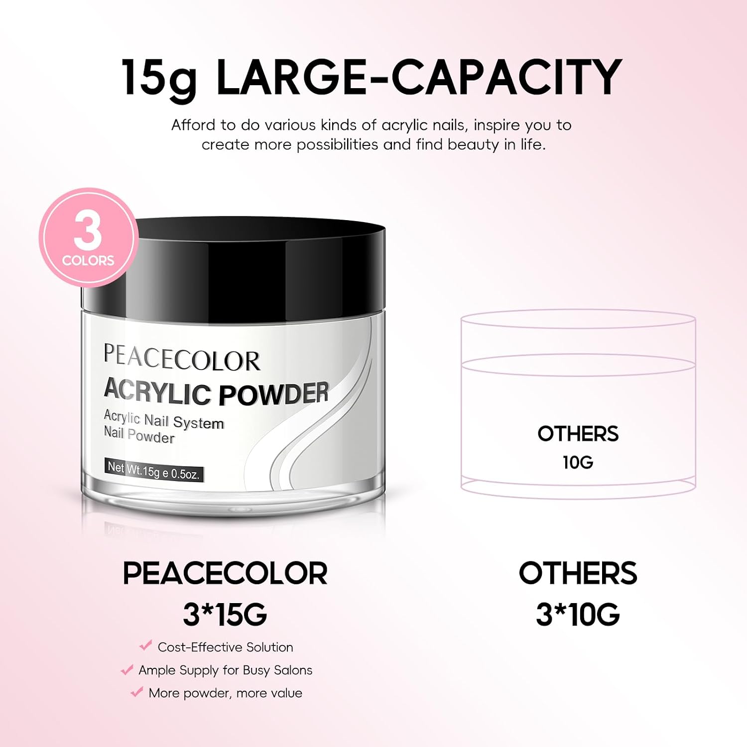 Detalle de Peacecolor Acrylic Nail Kit with 15g Powders