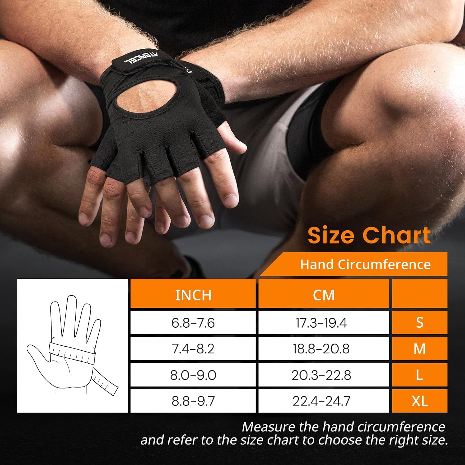 Thumbnail 6 de ATERCEL CWG16 Workout Gloves, Large Half-Finger with Padded Grip