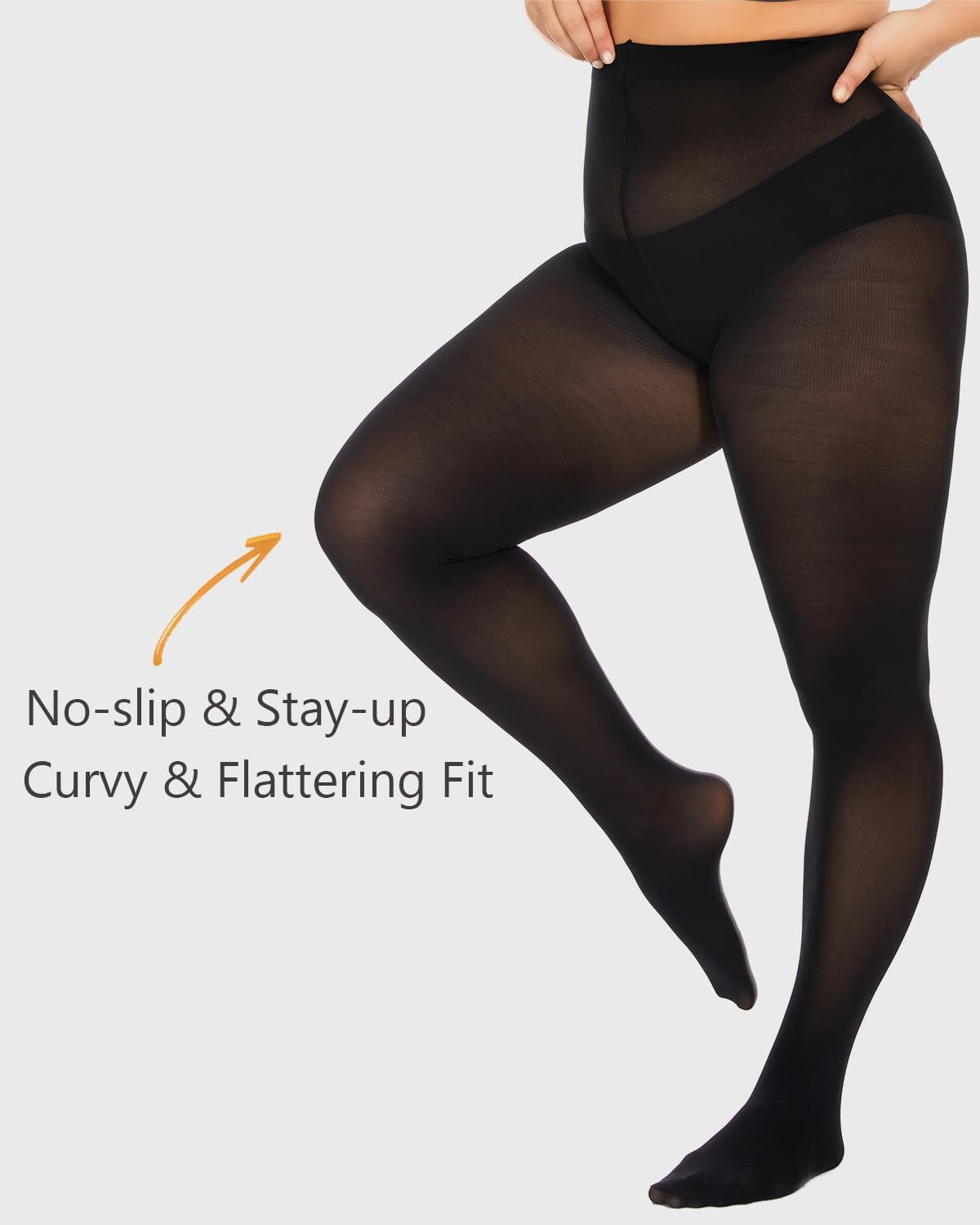 Thumbnail 2 de DUCMODA Collant Grande Taille Femme Doux Curvy Taille Haute Semi Opaque XL-4XL
