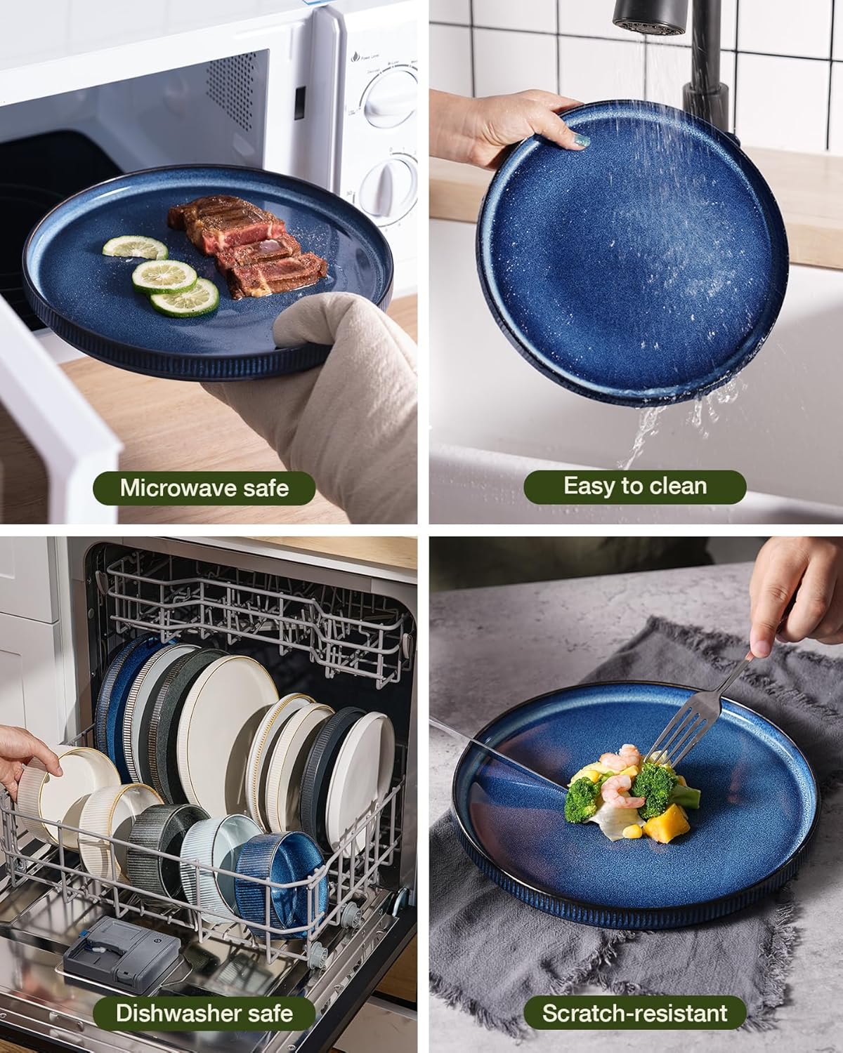 Thumbnail 6 de Famiware Star 18-Piece Reactive Glaze Dinnerware Set (Service for 6) — Nebulas Blue, Stoneware Plates & Bowls