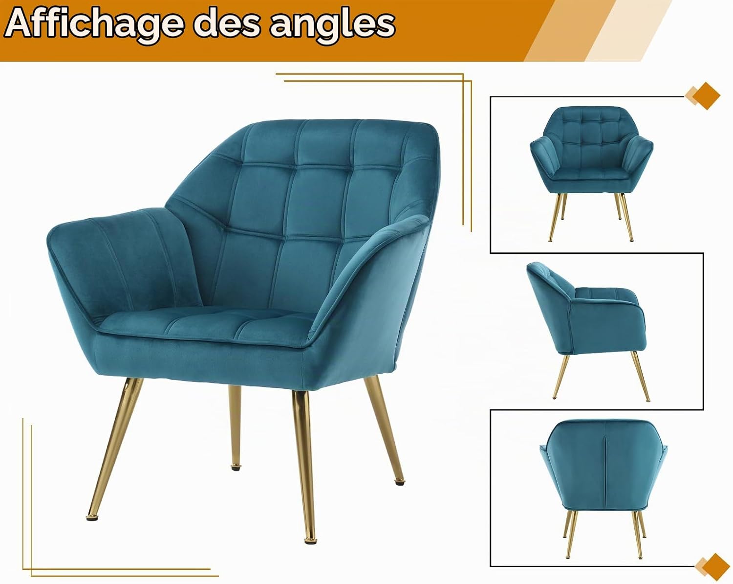 Thumbnail 6 de chairus chairus-Scandinave fluwelen fauteuils, set van 2, blauw